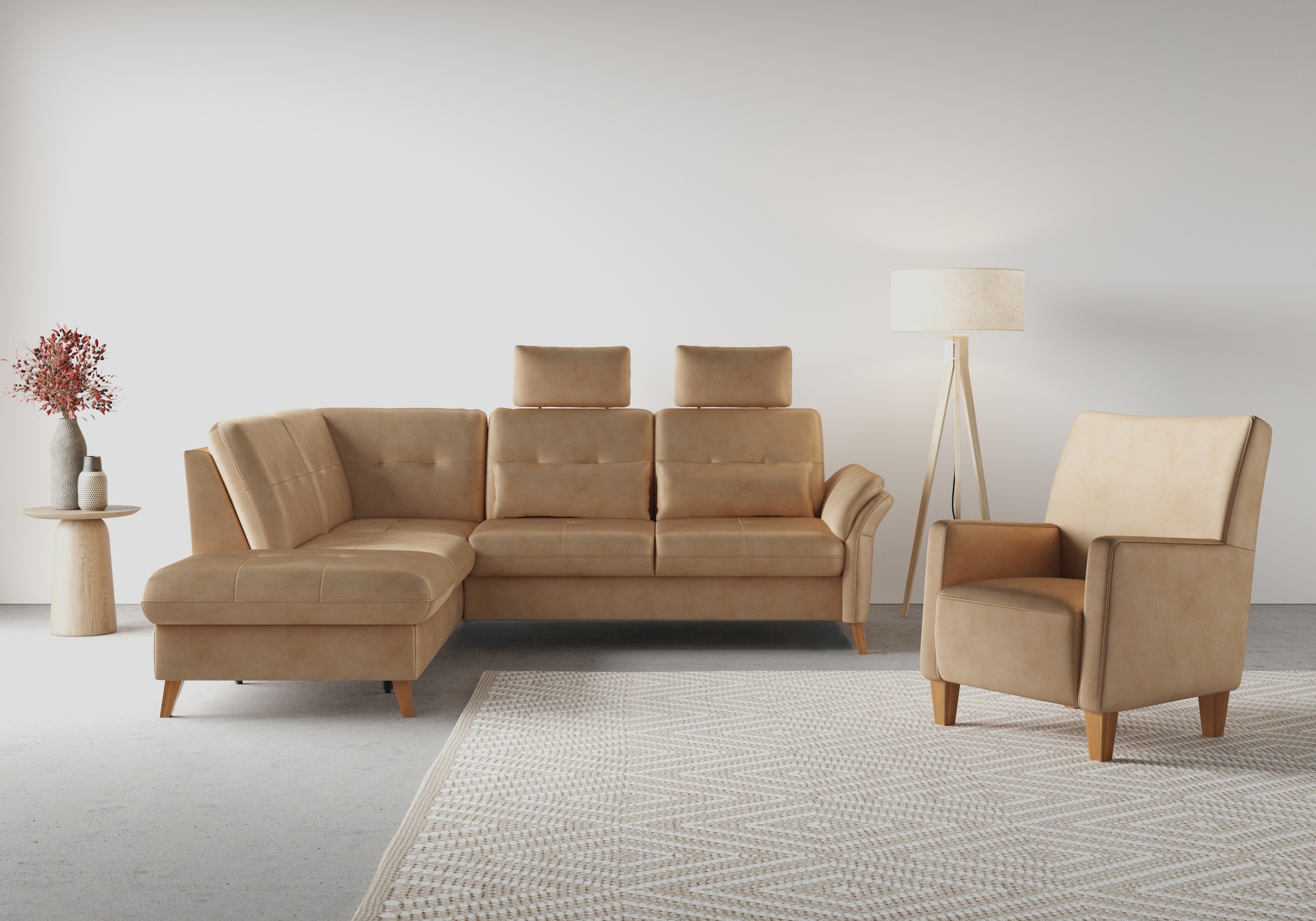 sit&more Ecksofa "Göteborg", inkl. Sitztiefenverstellung, wahlweise mit Bet günstig online kaufen