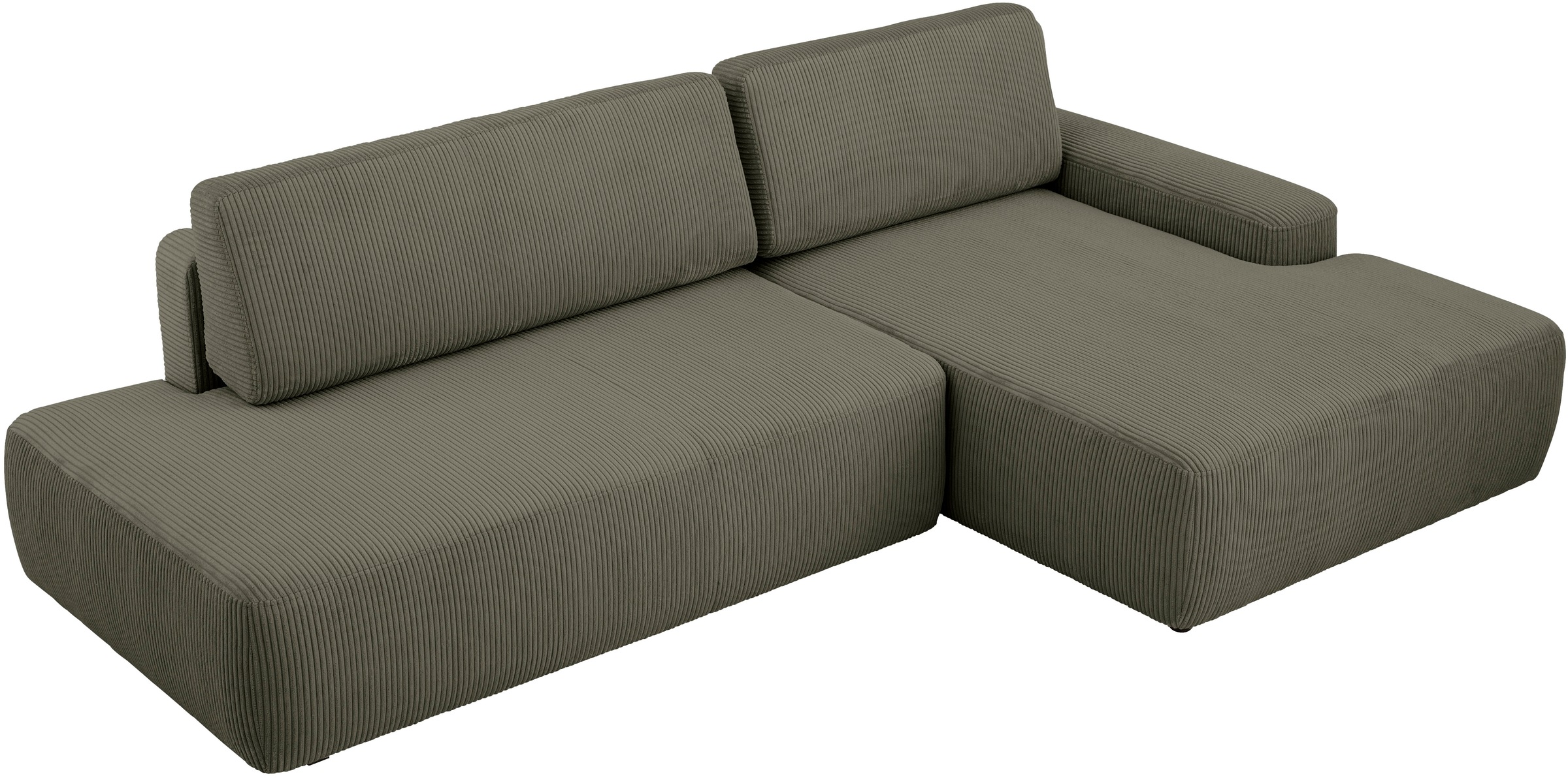 INOSIGN Ecksofa »TORGE, Schlafsofa Cord, Samtvelours u. Strukur fein, Couch in L-Form«, Schlaffunktion und Bettkasten, Liegefläche: 210x125 cm, neues Design