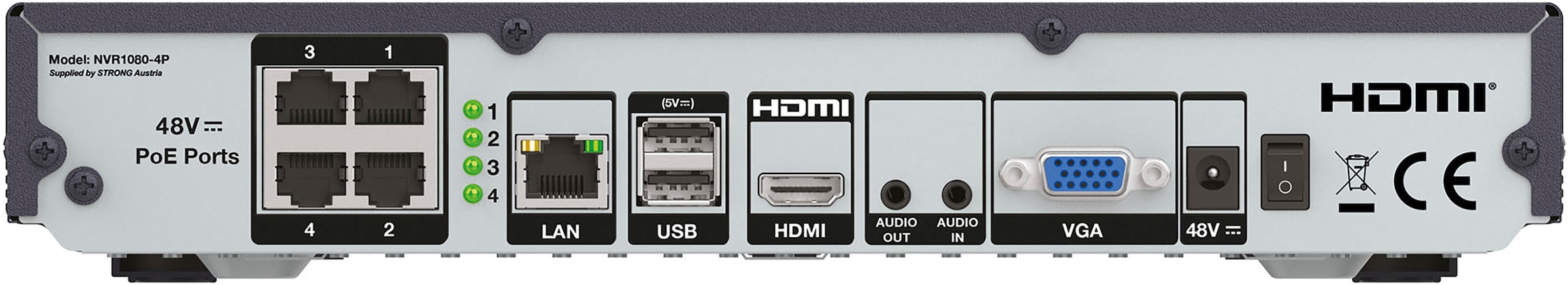 Strong Festplatten-Dockingstation »8-Kanal-Netzwerkrekorder 4x PoE«, 4 POE-PORTS, Unterstützt bis zu 8 TB HDD, Max. 8 MP Auflösung