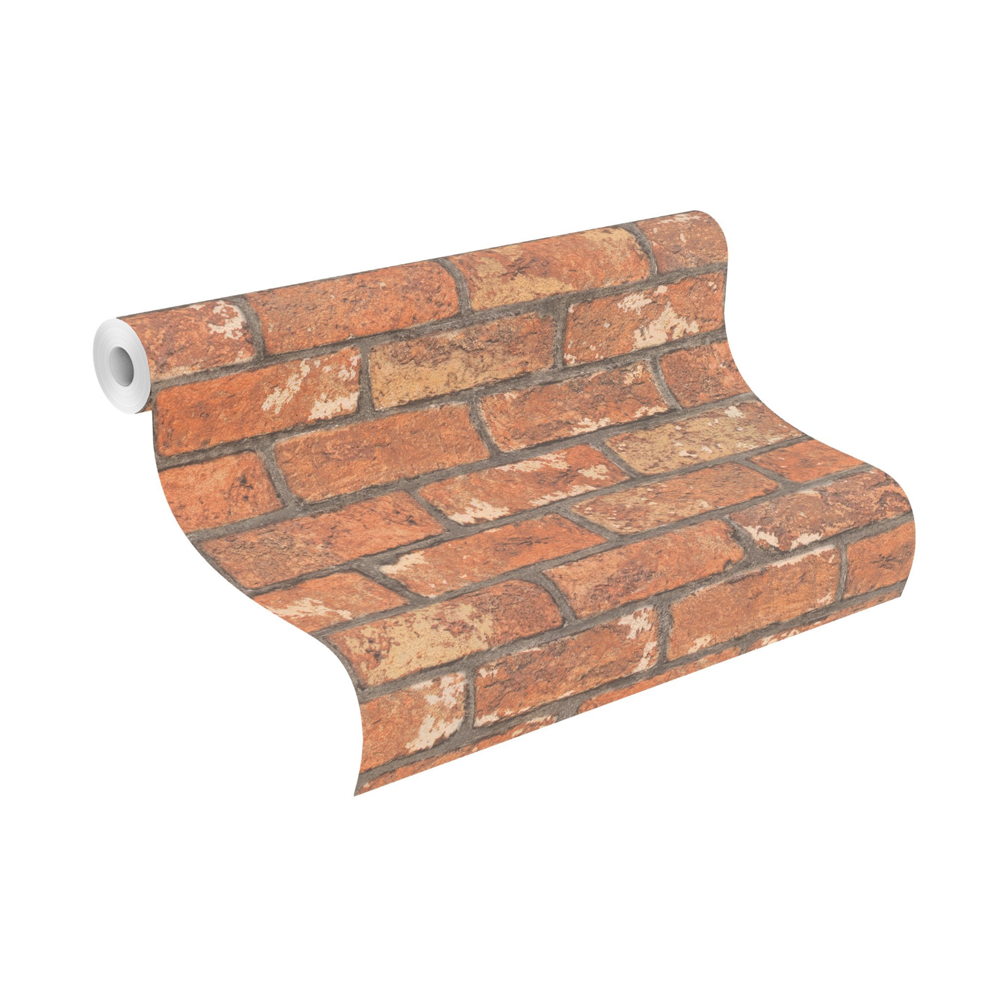 RASCH Papiertapete "Papiertapete mit Steinoptik in Rot", B/L: 53m x 10,05m, Rollen: 1rot, Tapeten, Steinoptik