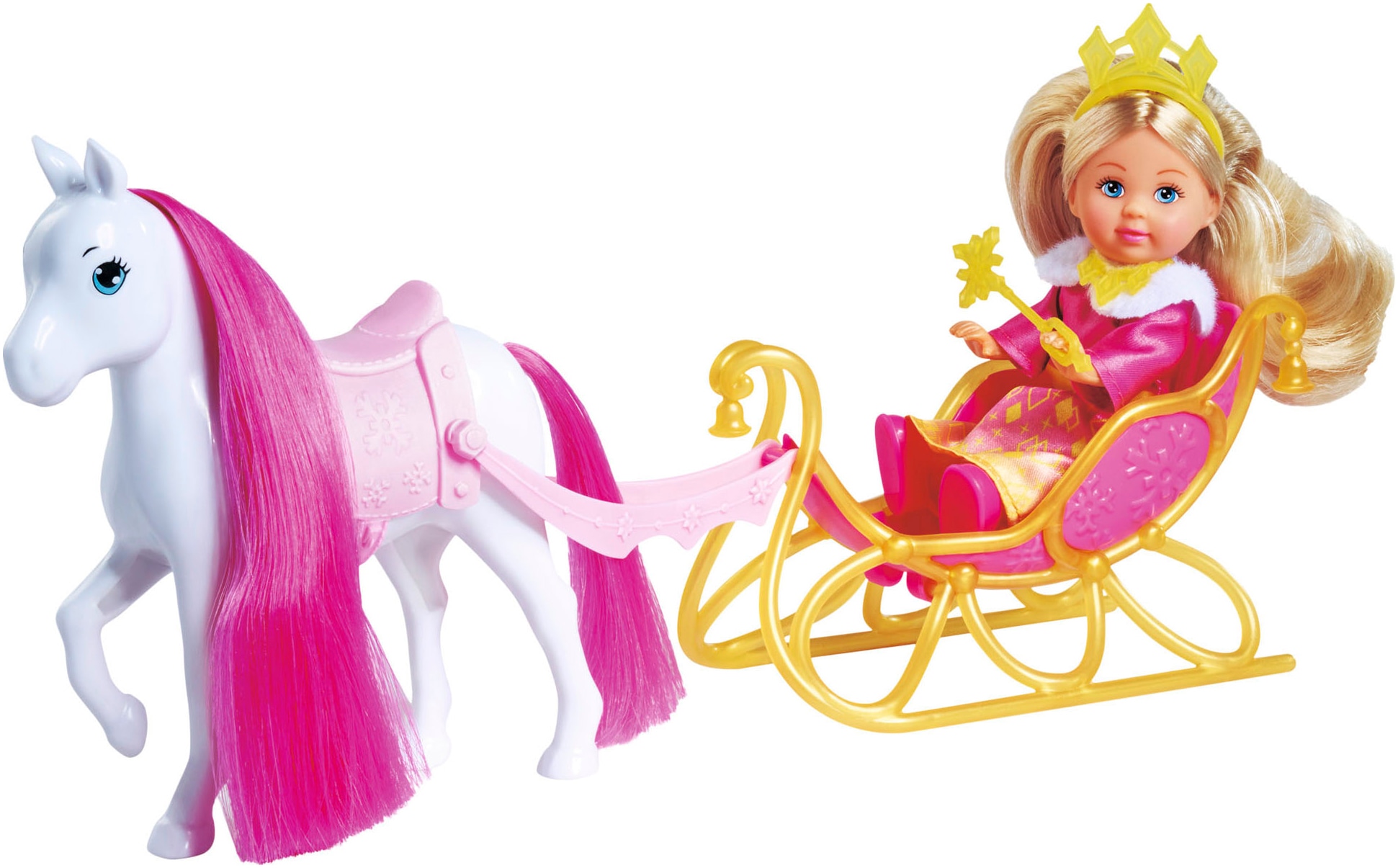 SIMBA Minipuppe »Evi Love, Princess Ride«, mit Winterschlitten und Pferd