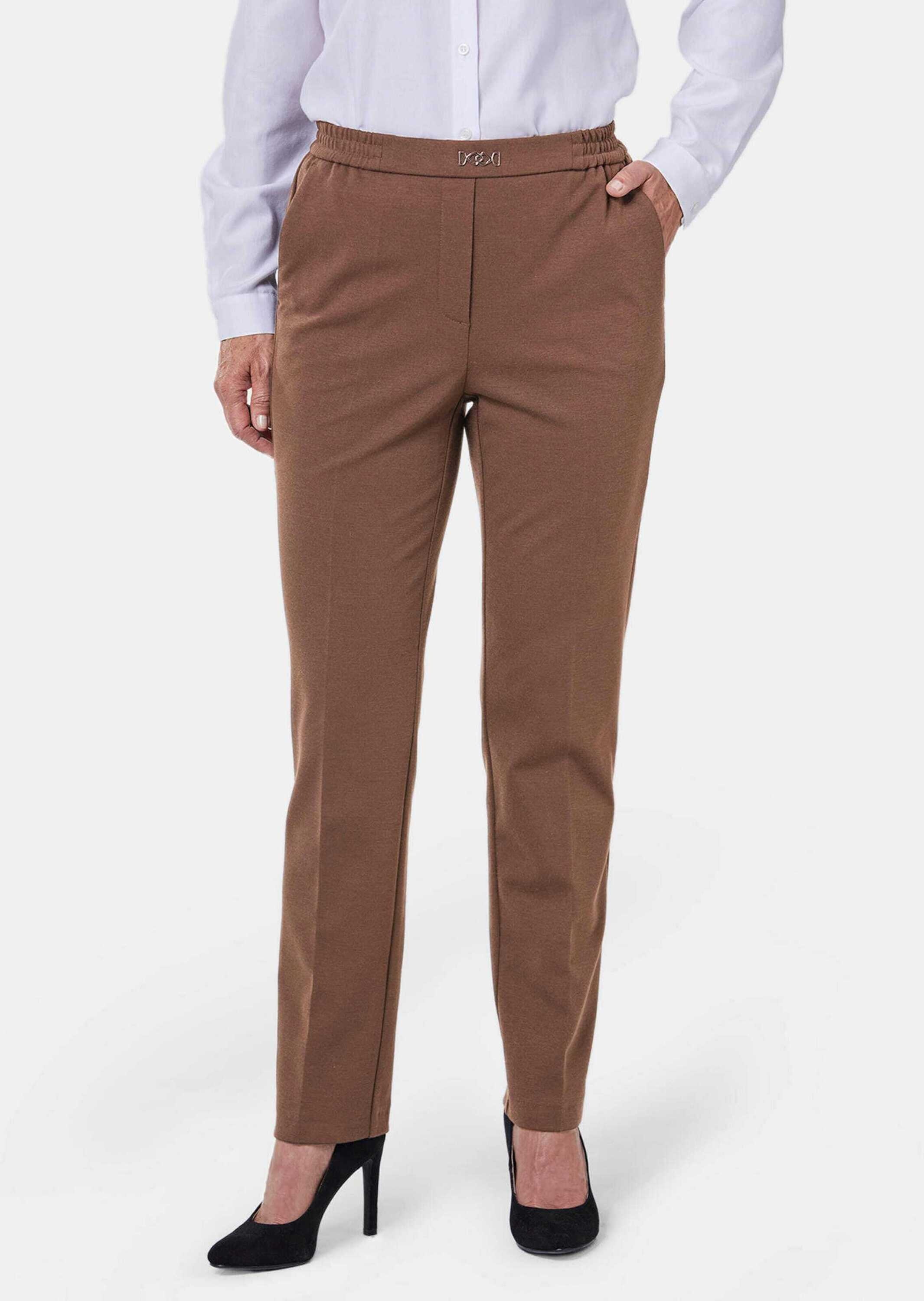 GOLDNER Schlupfhose »Kurzgröße Kurzgröße - Schlupfhose Martha in knitterarmer Flanelloptik«