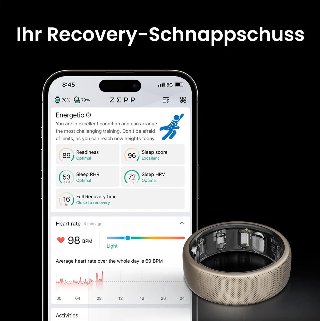 Amazfit Fitness-Tracker »Helio Ring (Size 8)«