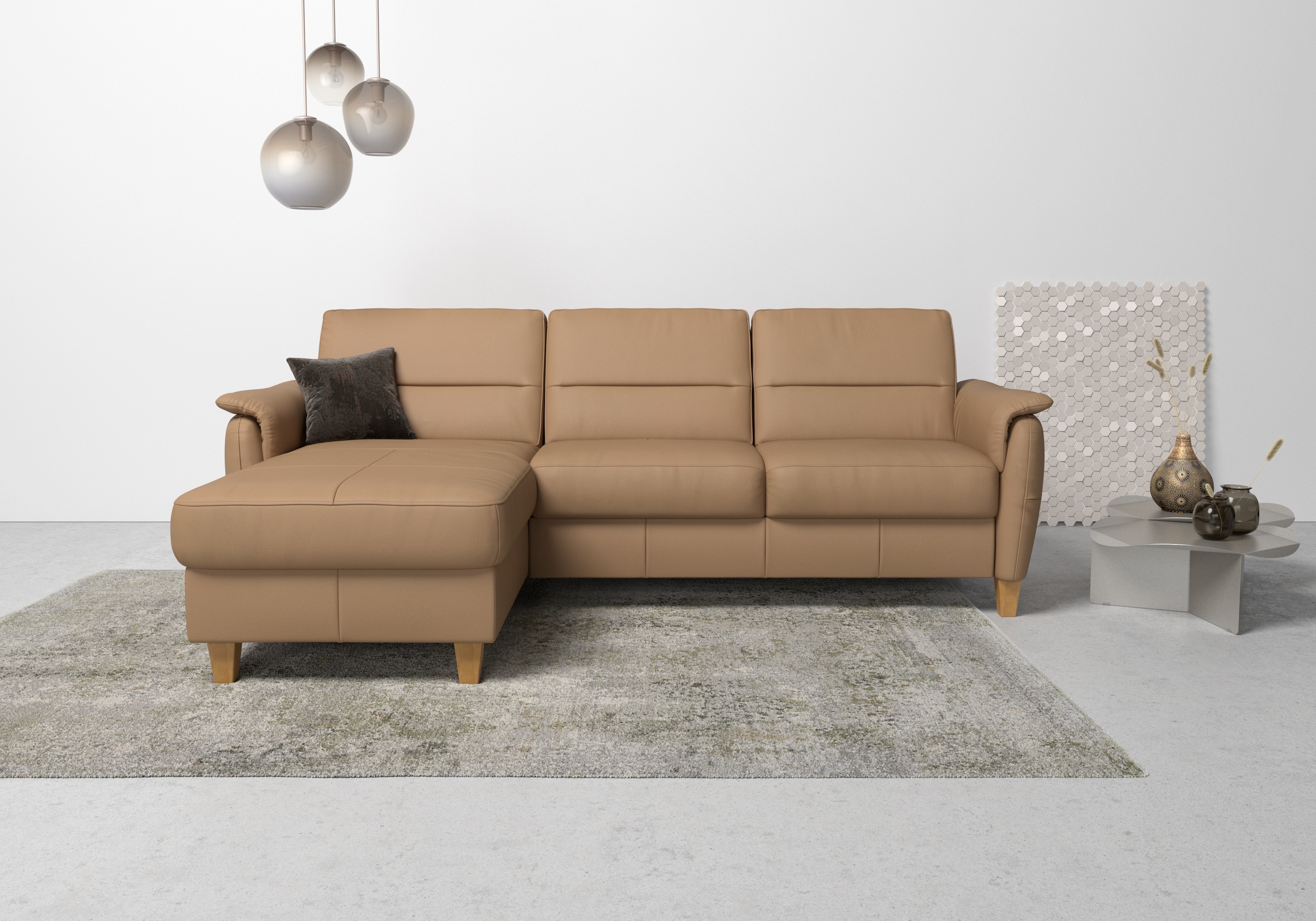 Home affaire Ecksofa "Palmera L-Form, B: 244 cm - OTTO. Verlässliche Qualität." optional Schlaffunktion & Bettkasten, Federkern