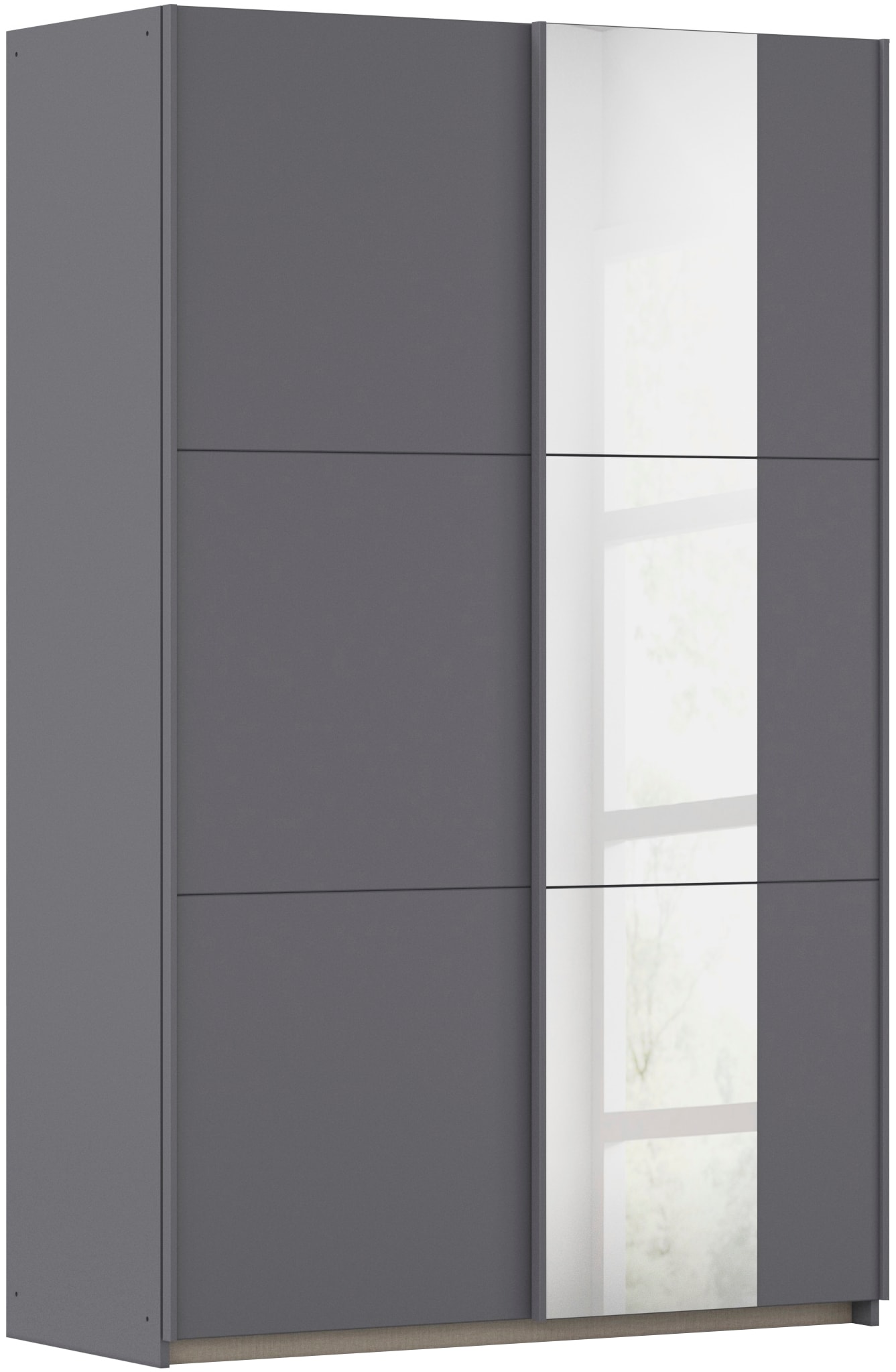 rauch Schwebetürenschrank "Kleiderschrank Drehtürenschrank Schrank Garderobe KRONACH" in 3 Ausstattungen BASIC/CLASSIC/PREMIUM, Breiten 131/175/218/261 cm, optional ohne, mit 1 oder 2 Spiegel, viel Stauraum MADE IN GERMANY