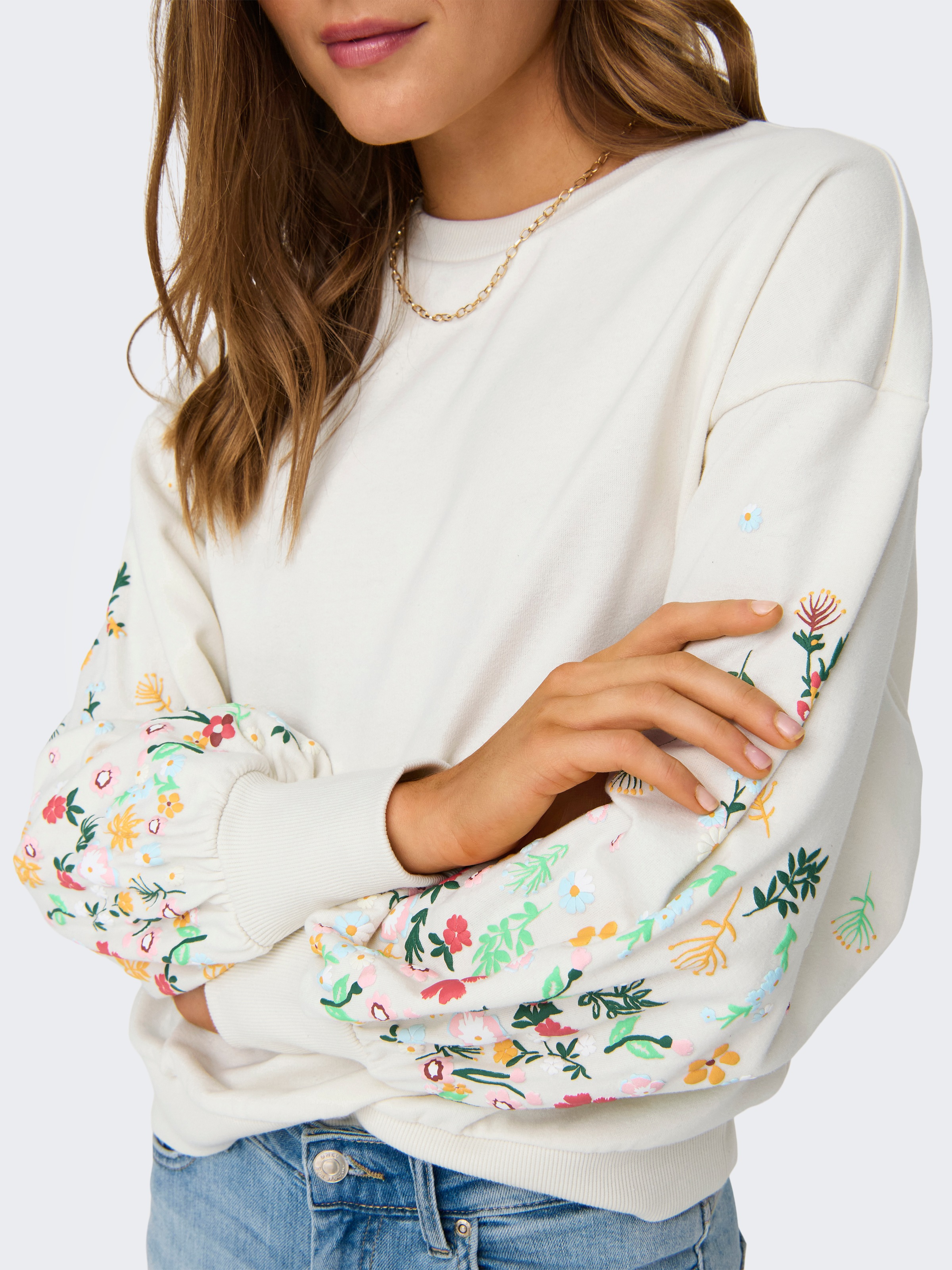 ONLY Onlbrooke Sweatshirt Weiß Gr. S 2
