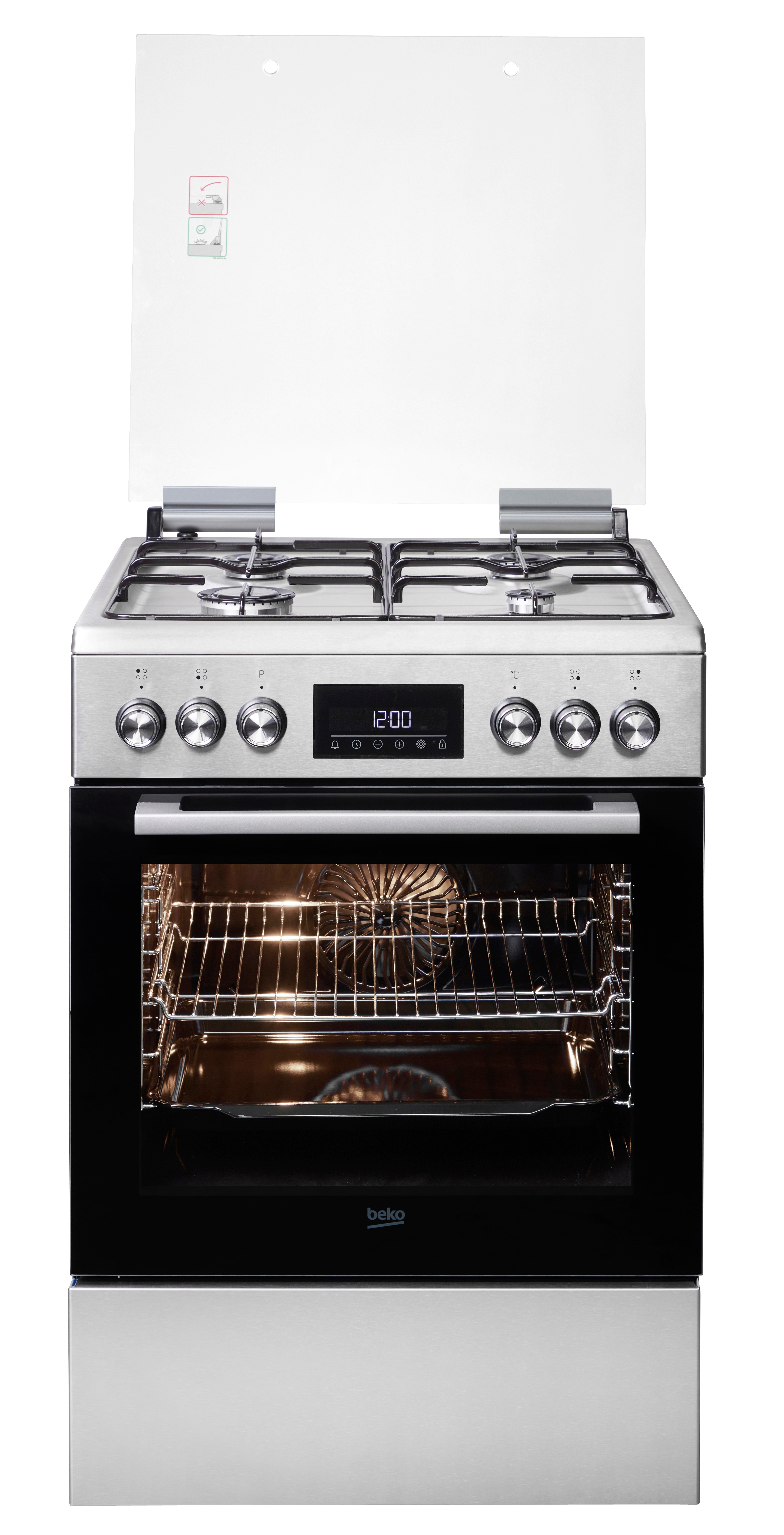 Thumbnail - BEKO Gas-Standherd "FBM62320XDSL" mit Teleskopauszug nachrüstbar Multifunktionsdisplay – Übersichtliche Information auf ...