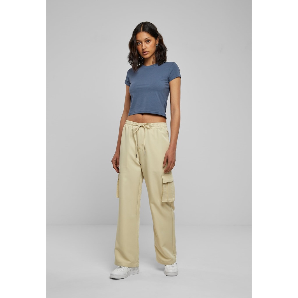 URBAN CLASSICS Stoffhose »Urban Classics Damen Ladies Vicose Straight Leg Cargo Pants«, (1 tlg.)