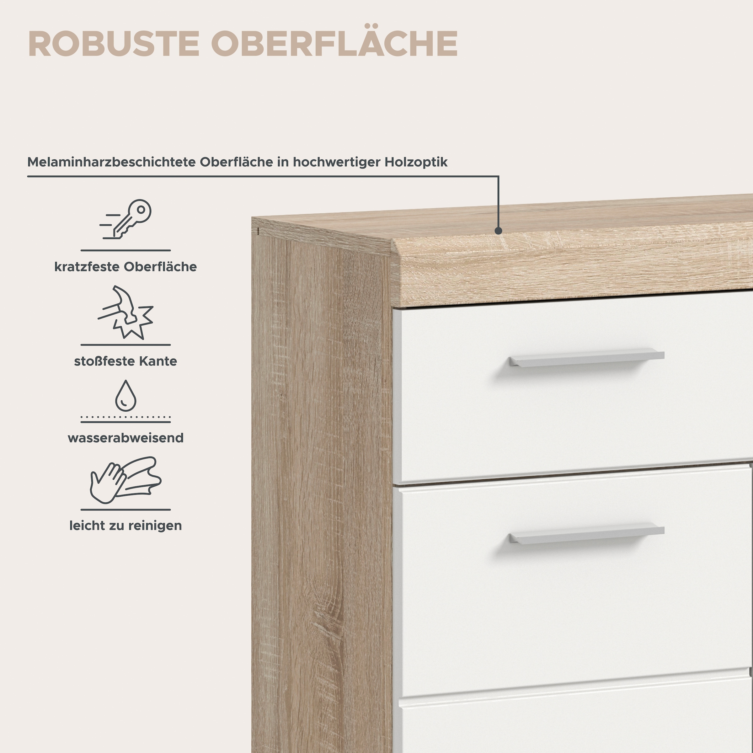 welltime Unterschrank »SIENA, Breite 74cm, 2 Tür, 1 Schubkasten, 2 Fächer, MDF-Front« TOPSELLER!,  in verschiedenen Farben erhältlich, Badmöbel, Badschrank, Kommode, Bad