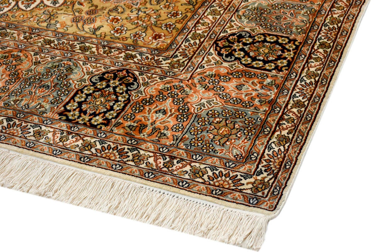 Kayoom Seidenteppich »Kashan 205«, rechteckig, 10 mm Höhe, Einzelstück mit Zertifikat, Wohnzimmer