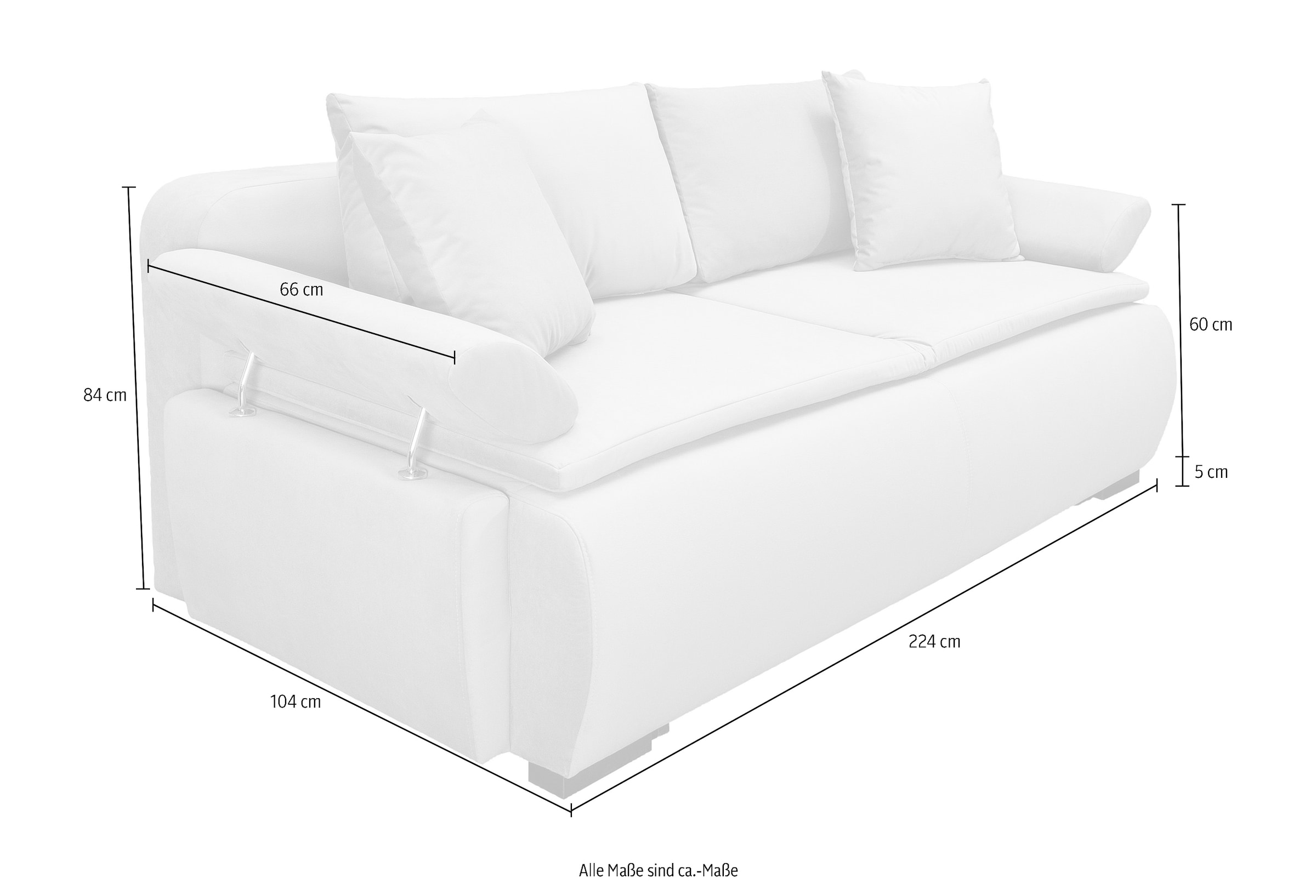 INOSIGN Schlafsofa »Romeo«, mit Boxspringaufbau, Bettfunktion & Bettkasten, Dauerschlafsofa