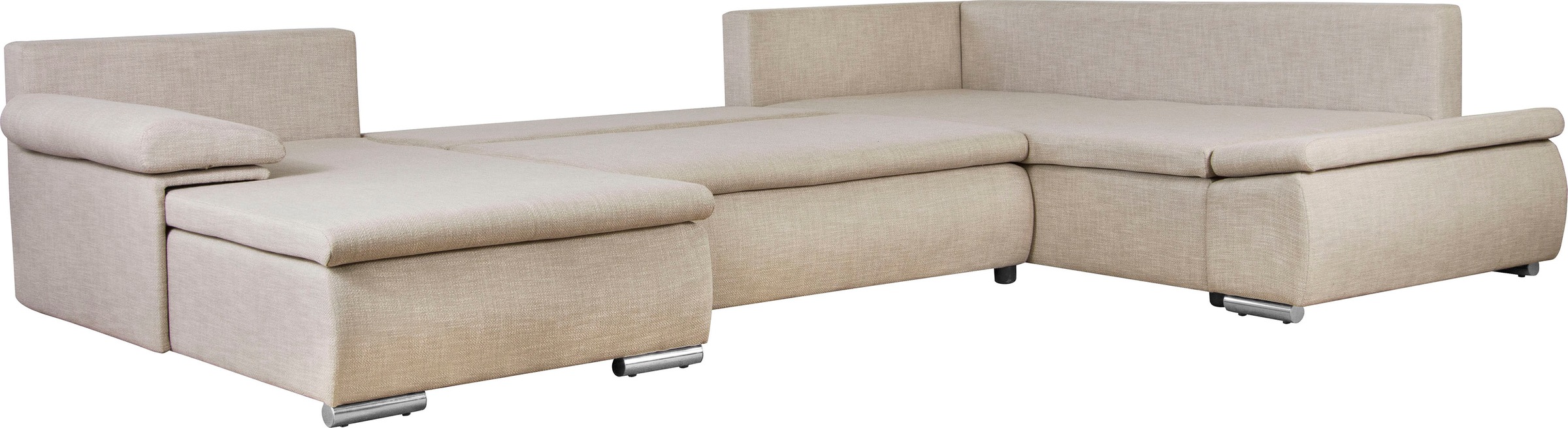 Home affaire Wohnlandschaft »Acra U-Form«, mit Bettfunktion und Bettkasten, in Mattenoptik