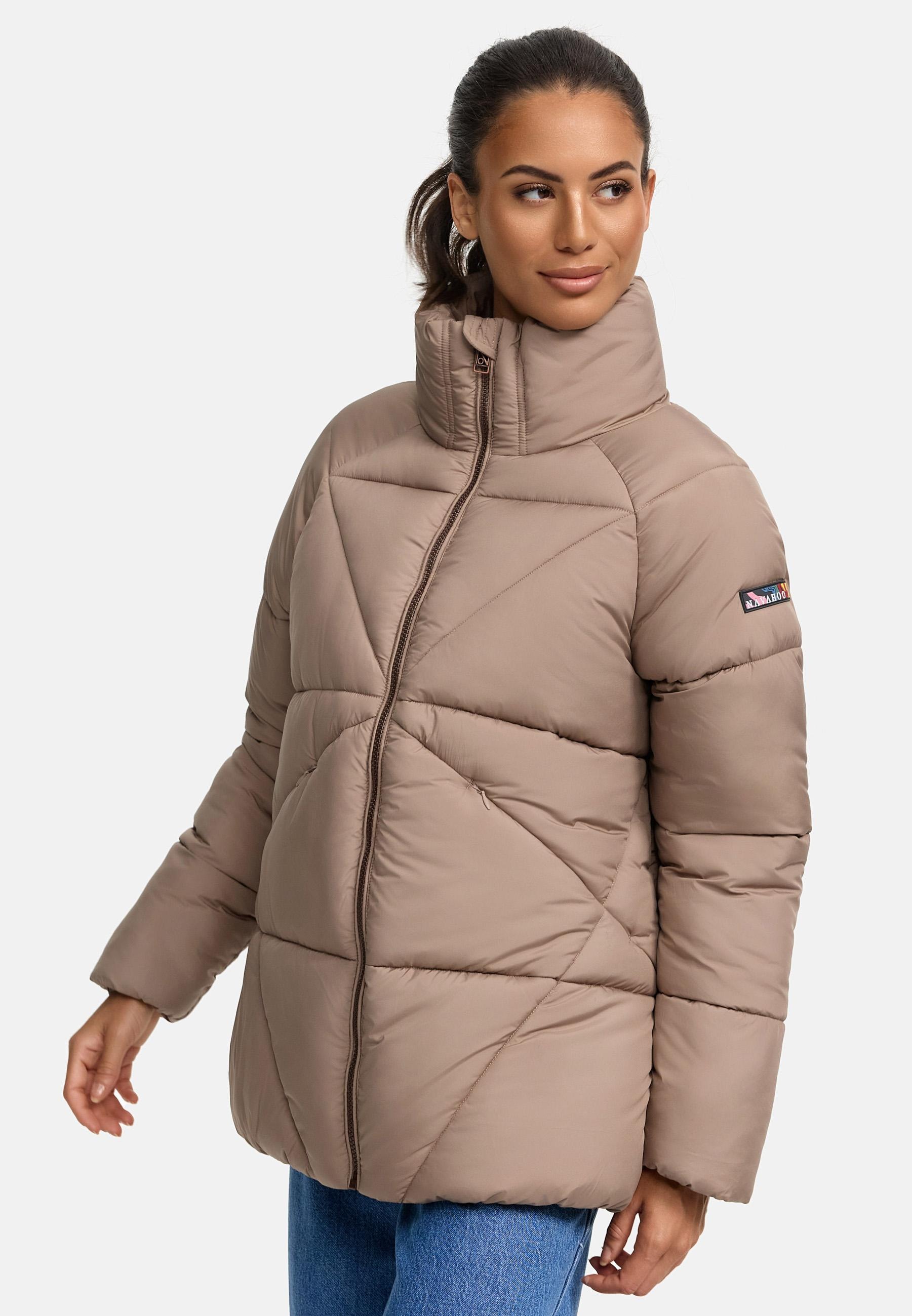 Navahoo Steppjacke »Schokolinaa 14«, ohne Kapuze, Winterjacke mit modischer Steppung & hohem Kragen