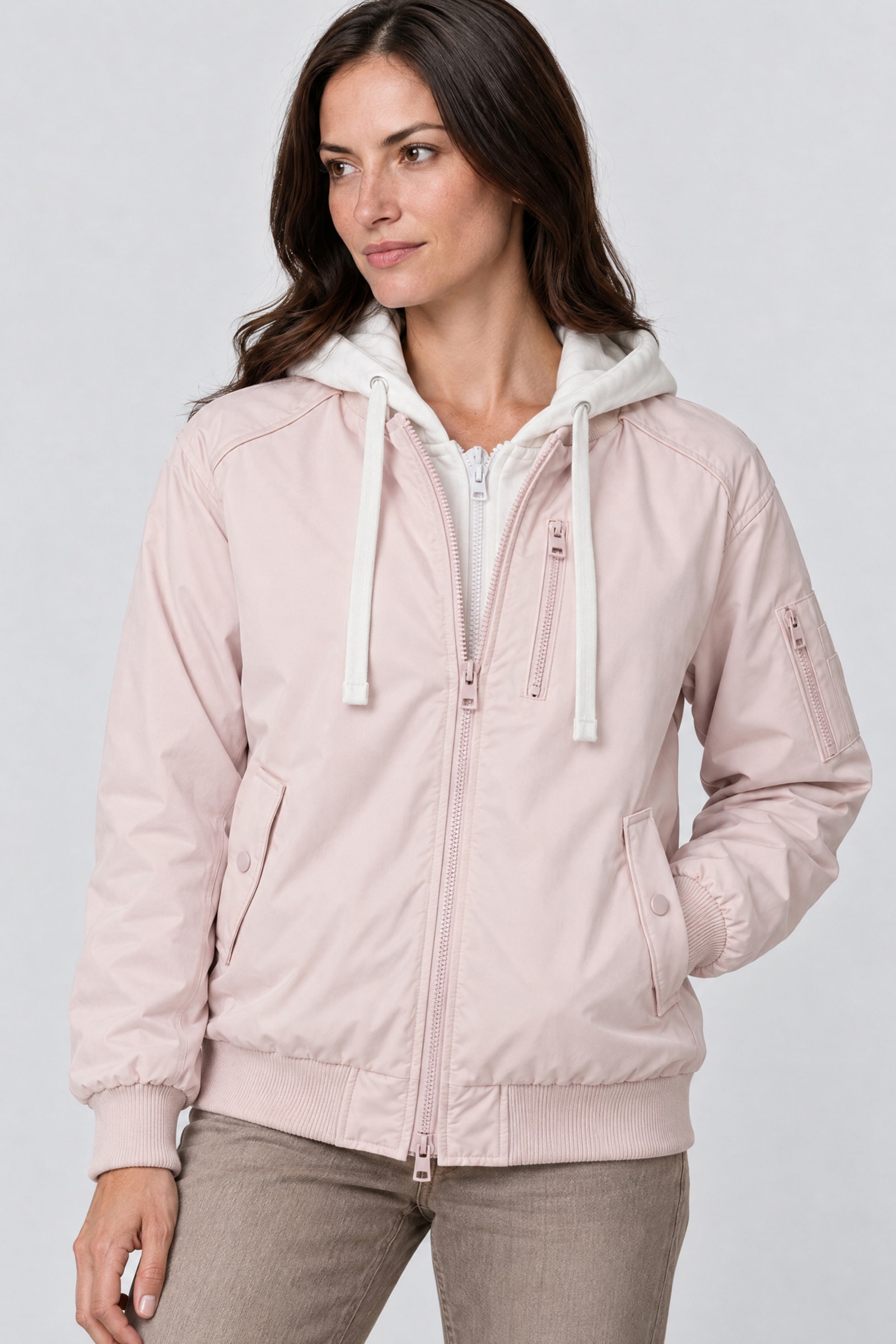Alife & Kickin Bomberjacke »Damen MarylouAK A Übergangsjacke, Jacke« Sweat-Kapuzeneinsatz, Zwei-Wege-Reißverschluss, Raglanärmel