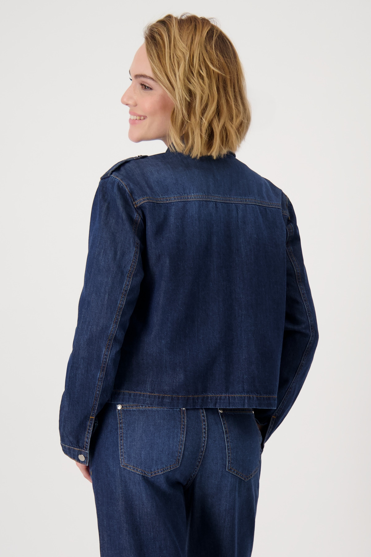 Monari Jeansblazer »Jacke Lyocell«, Mit Rundhalsausschnitt