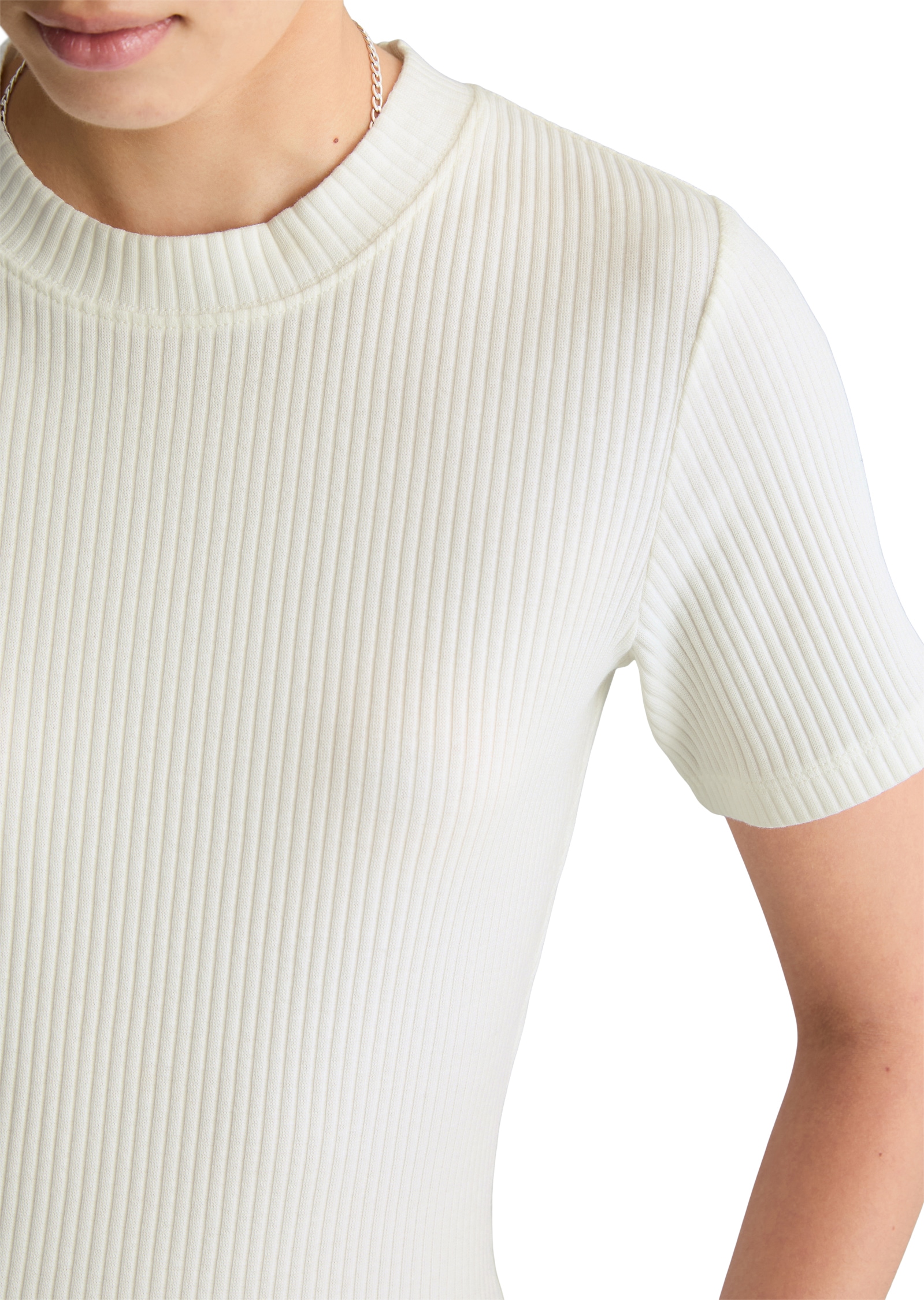 Marc O'Polo DENIM T-Shirt »slim aus elastischem Bio-Baumwolle-Mix« aus Ripp-Jersey