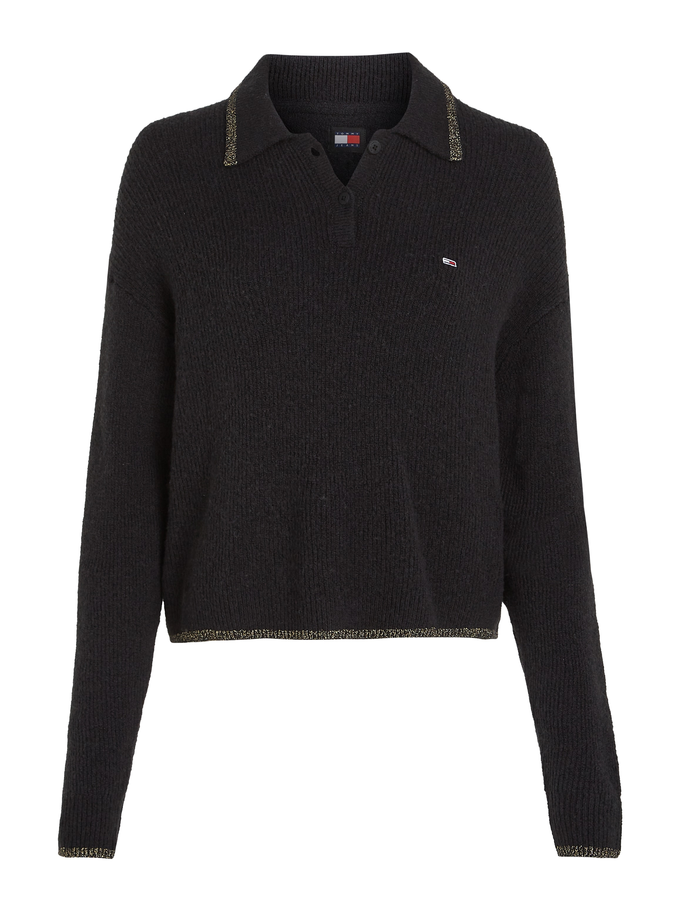 Tommy Jeans Strickpullover TJW GLITTER POLO SWEATER mit Glitzer günstig online kaufen