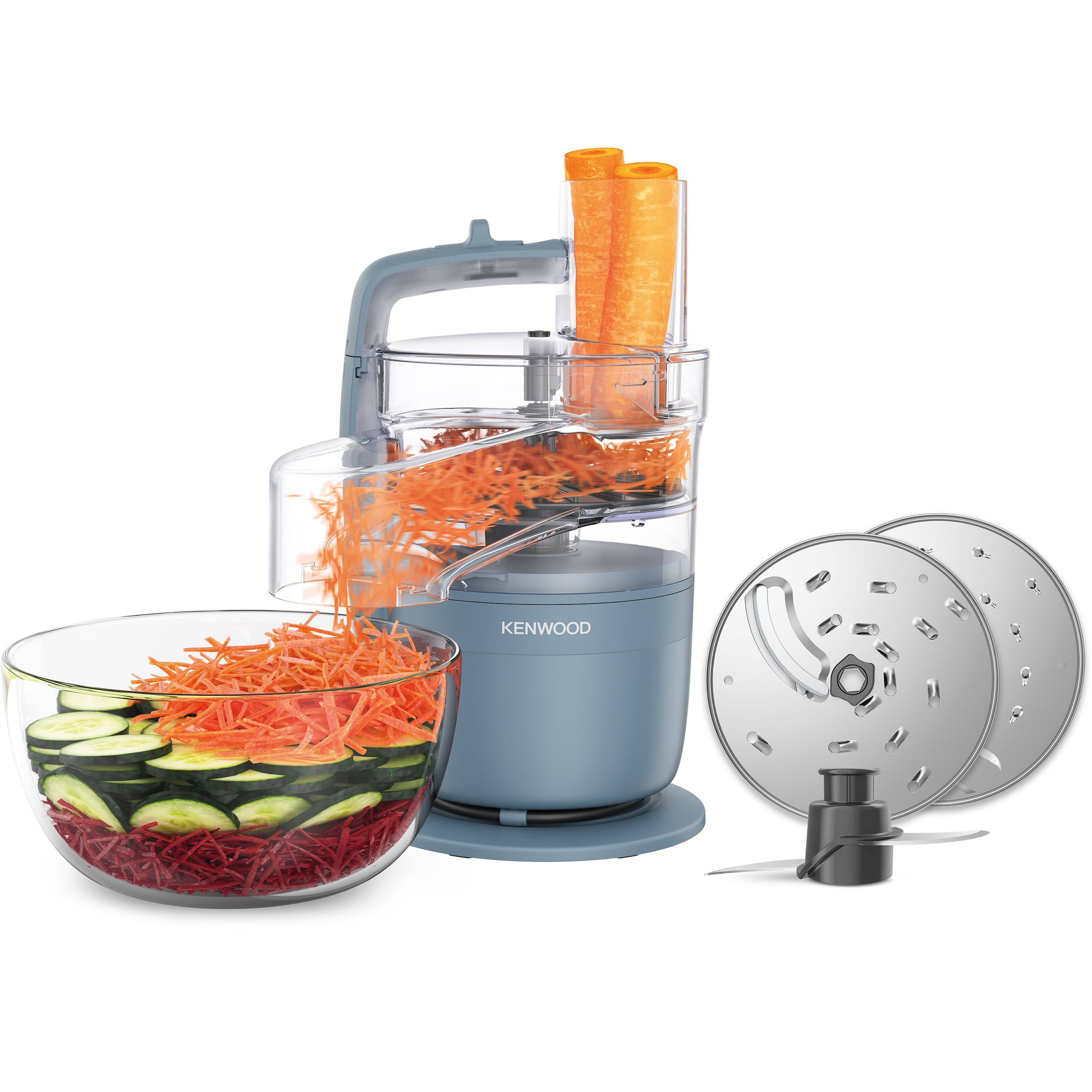 Kenwood Küchenmaschine »MultiPro Go FDP23.140GY« Kompakt-Küchenmaschine zum Schneiden, Reiben, Pürieren & Teig Kneten