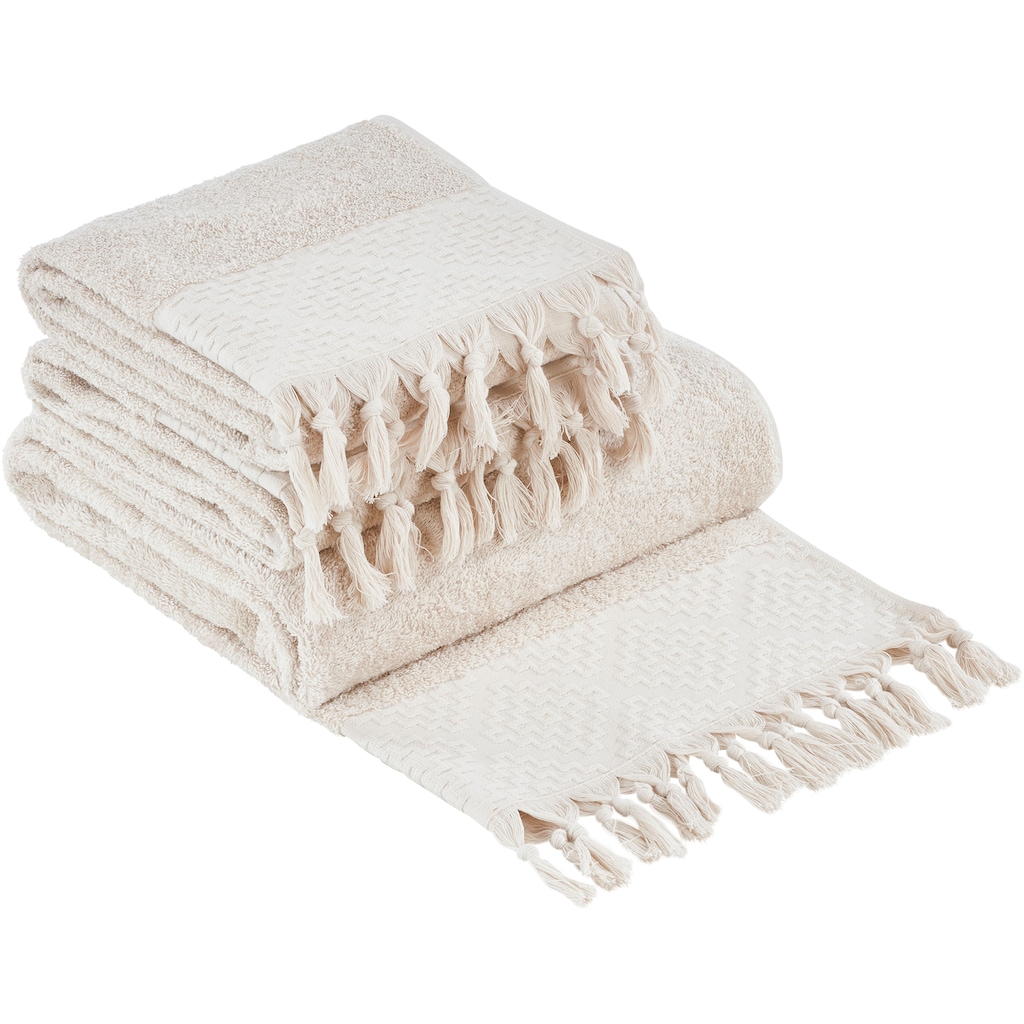 done.® Handtuch Set »Provence Bohéme«, (Set, 3 St., 1 Badetuch (70x140 cm)-2 Handtücher (50x100 cm)