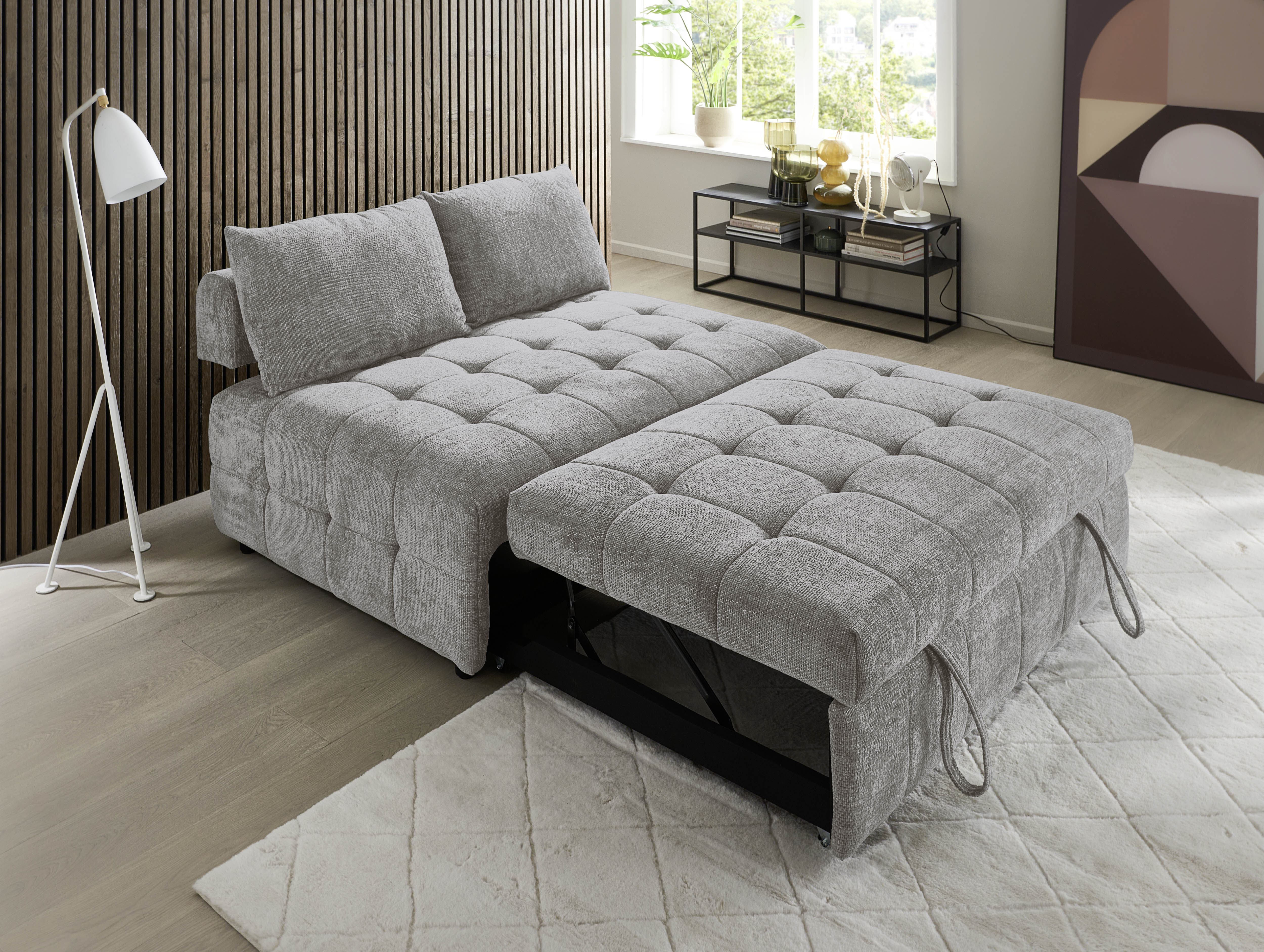 OTTO home Schlafsofa "Kuno, B:140cm, Gästebett, Multifunktional" 2-Sitzer, mit 2-fach Sitztiefenverstellung, Liegefläche 135x195cm