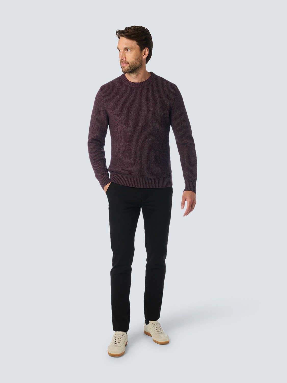 NO EXCESS Rundhalspullover »No Excess Weicher Stretch-Pullover«