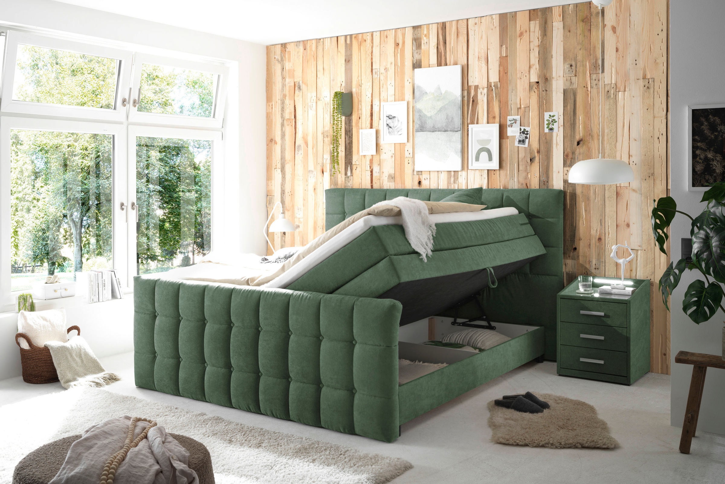 ED EXCITING DESIGN Boxspringbett »Mendoza«, inkl. Bettkasten, erhältlich in den Breiten 160cm & 180cm