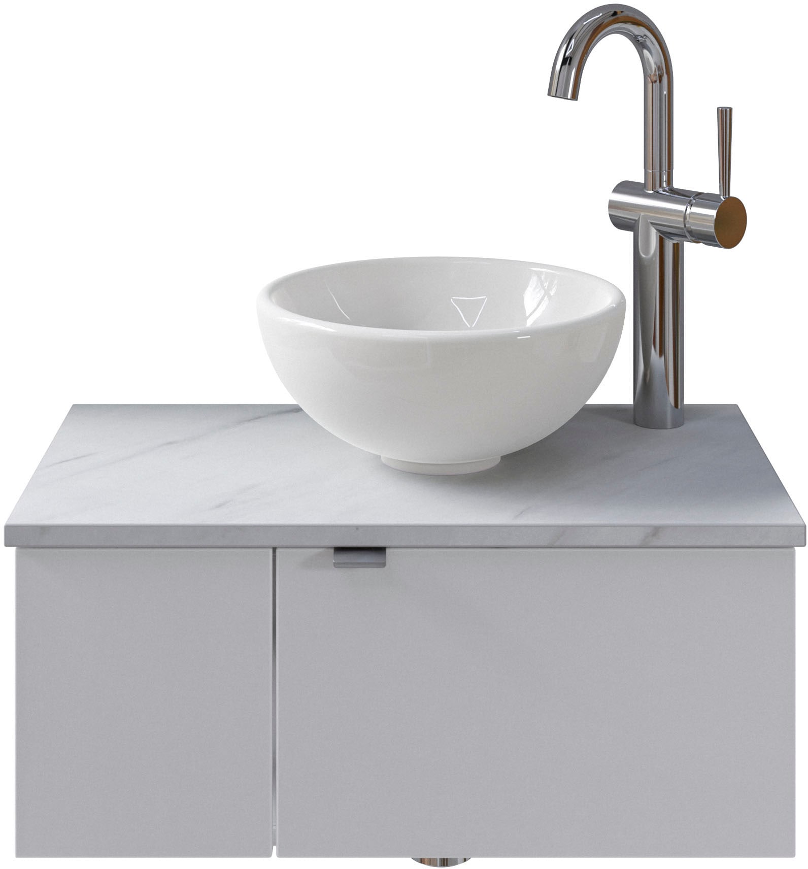 Saphir Badmöbel-Set »Serie 6915«, (4 St.), Gäste-Bad, 61 cm breit, mit LED-Spiegel, offenem Fach und 2 Türen