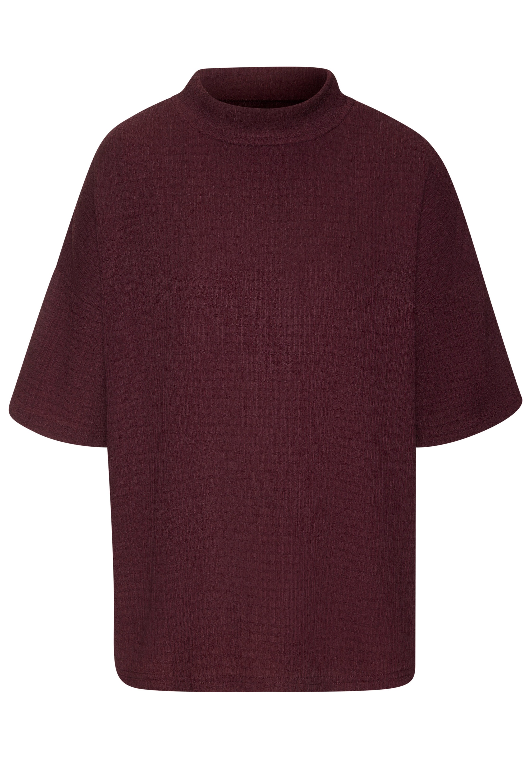 LASCANA Kurzarmshirt "mit Stehkragen", aus bügelfreier Crêpe-Qualität günstig online kaufen