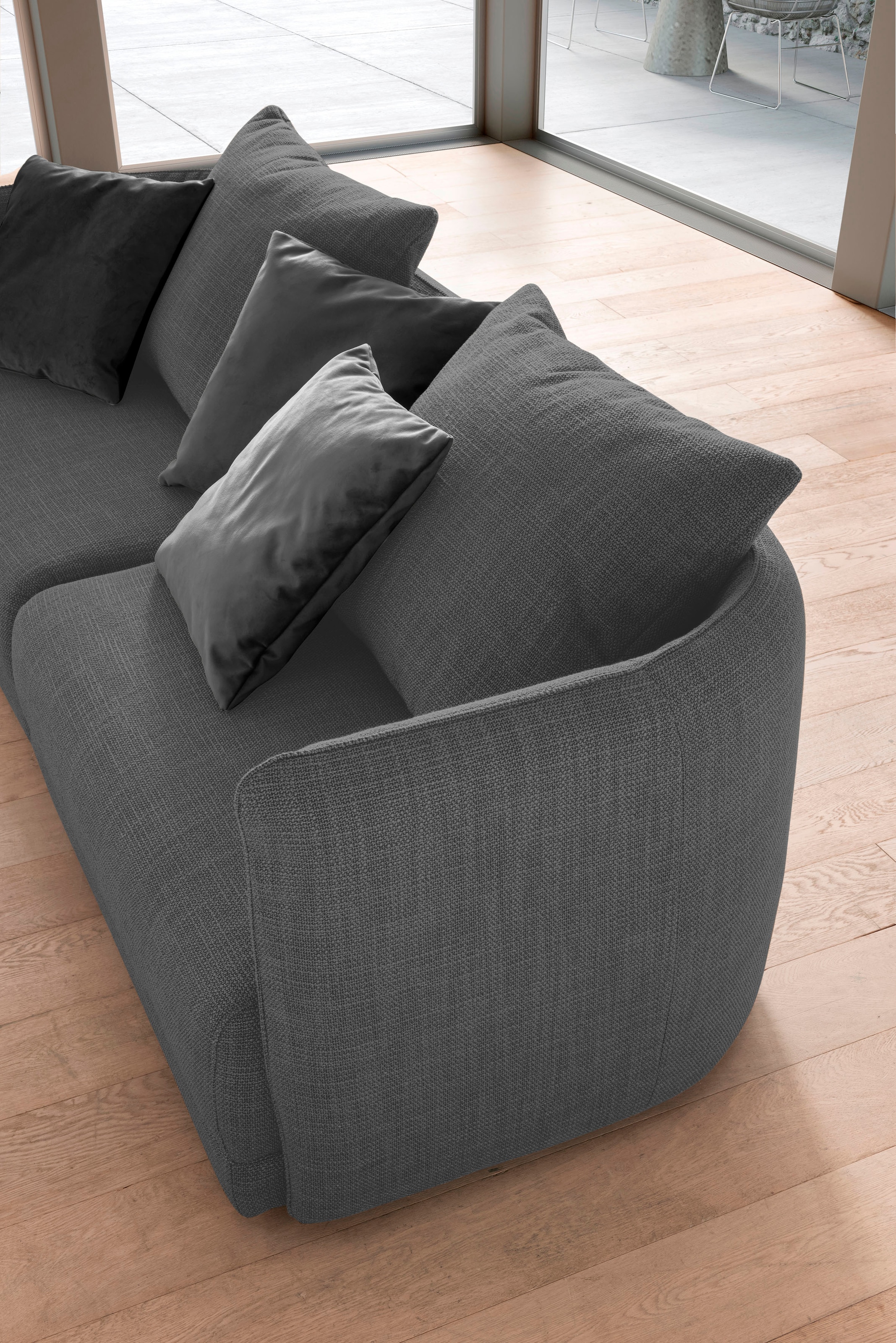 designwerk Big-Sofa »New York, Design trifft hohen Sitzkomfort,«, Breite 253 cm, mit schmaler Arm- und Rückenlehne