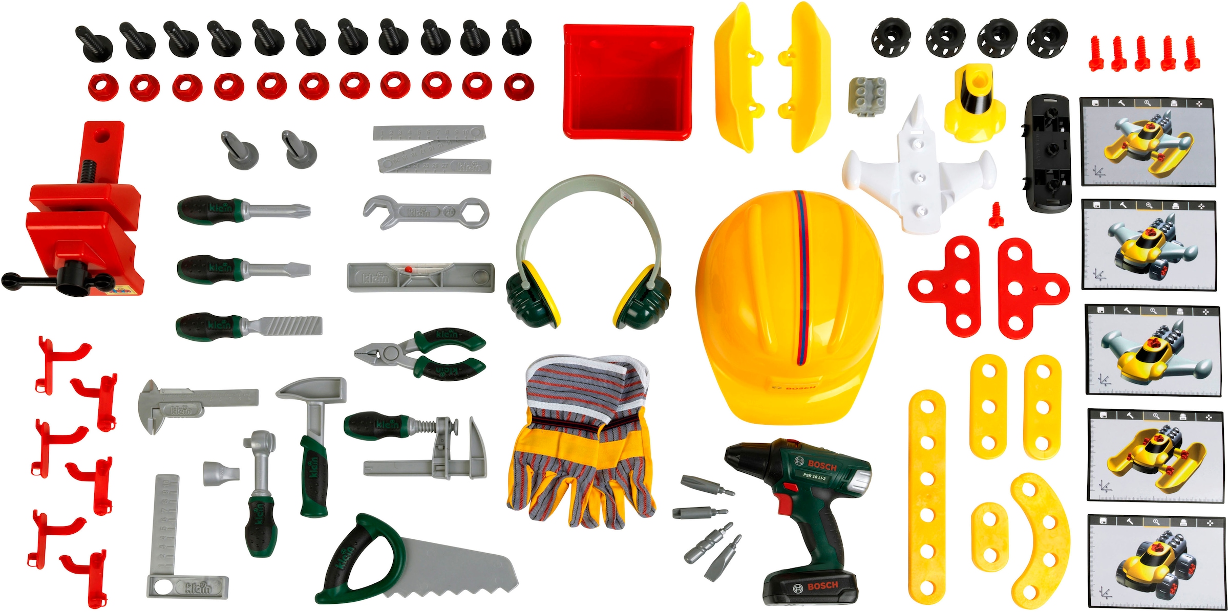 Klein Spielwerkbank »BOSCH-Workstation Mega, mit Handwerker Set«, mit BOSCH Akkuschrauber; Made in Germany