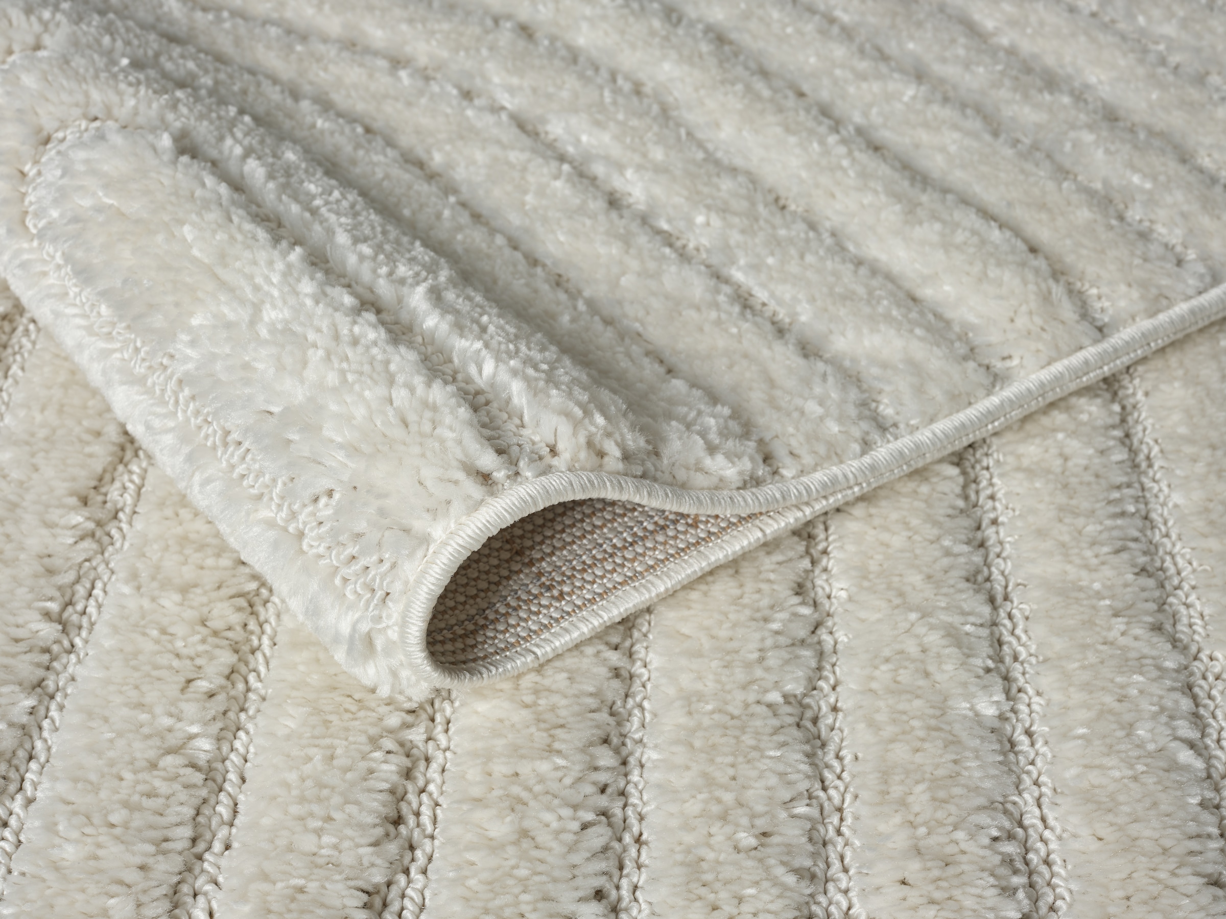 OTTO home Teppich »Jonne, Boho-Design, Scandi, Designteppich« rechteckig 20 mm Höhe Hoch-Tief, 3D Optik, skandinavischer Stil, Wohnzimmer, Schlafzimmer