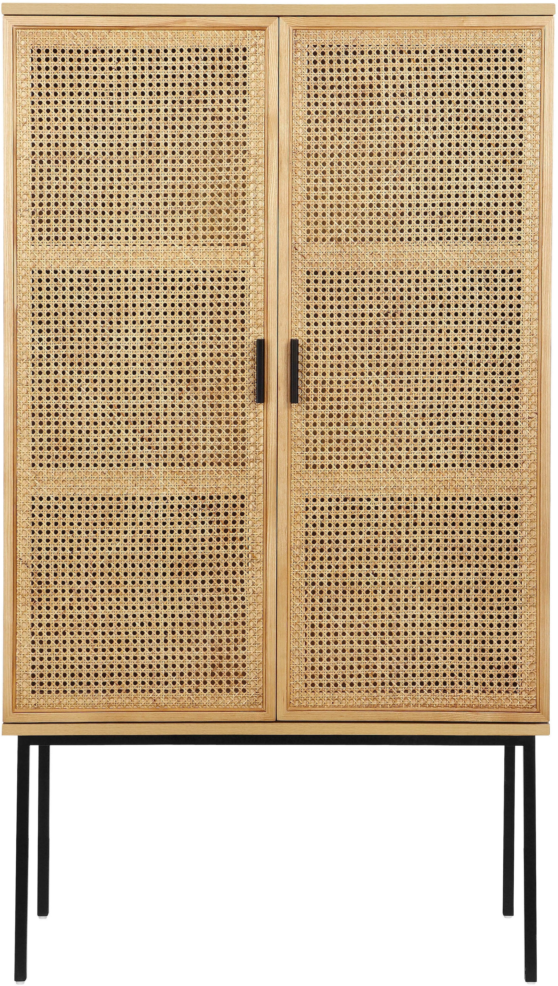 INOSIGN Highboard »Keylea«, Eschenholz-Details, robustem Metallgestell, FSC-zertifiziertem Holz