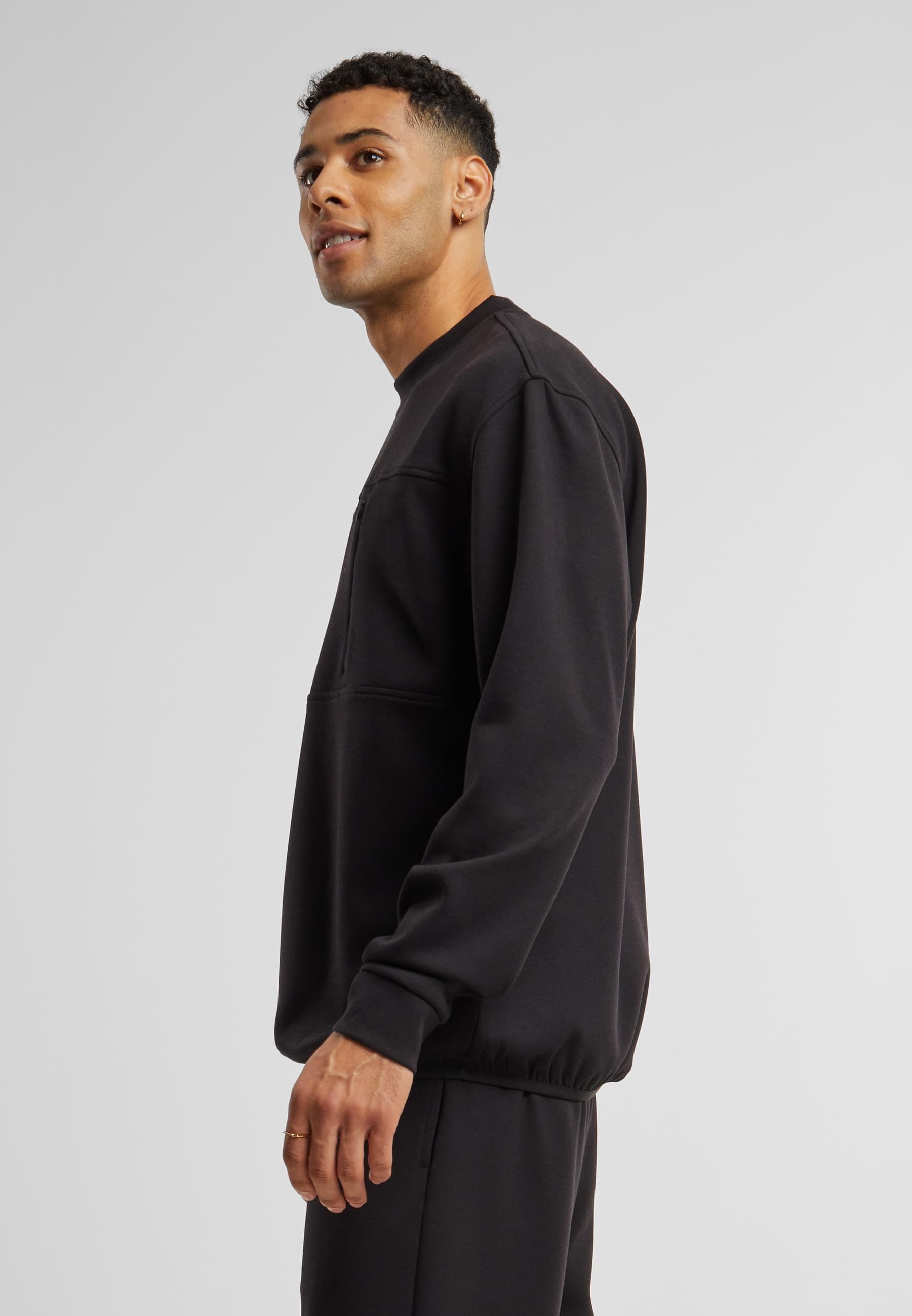 URBAN CLASSICS Rundhalspullover »Urban Classics Scuba Zip Pocket Crew«, (1 tlg.)