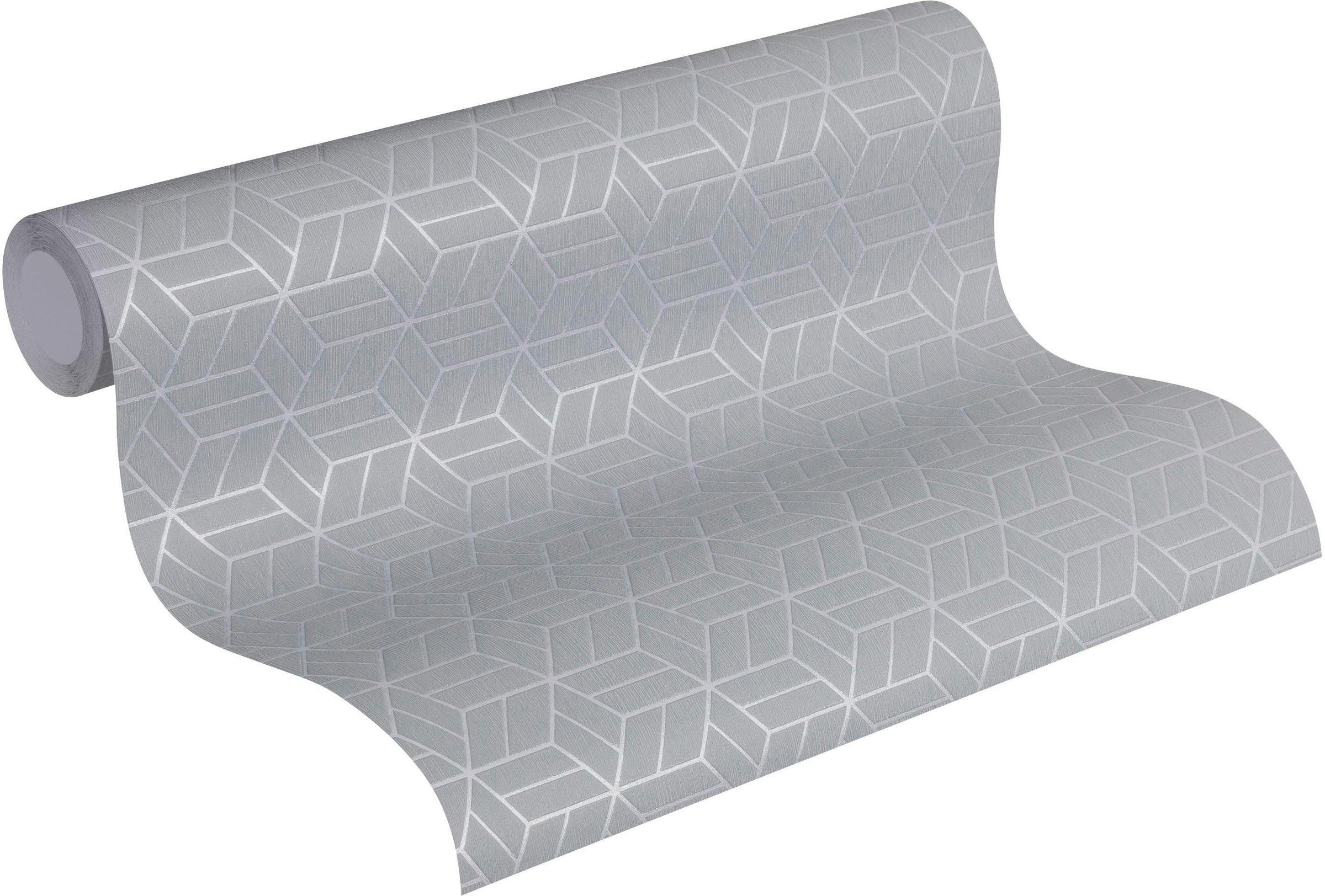 living walls Vliestapete »Metropolitan Stories Lizzy London« 3D-Optik | geometrisch | grafisch strukturiert Grafik Tapete Geometrisch Metallic Tapeten Wohnzimmer Schlafzimmer