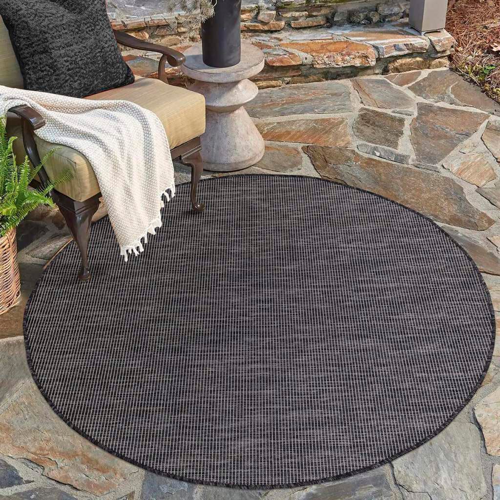 Carpet City Outdoorteppich "PALM2778" rund 5 mm Höhe Wetterfest & UV-bestän günstig online kaufen