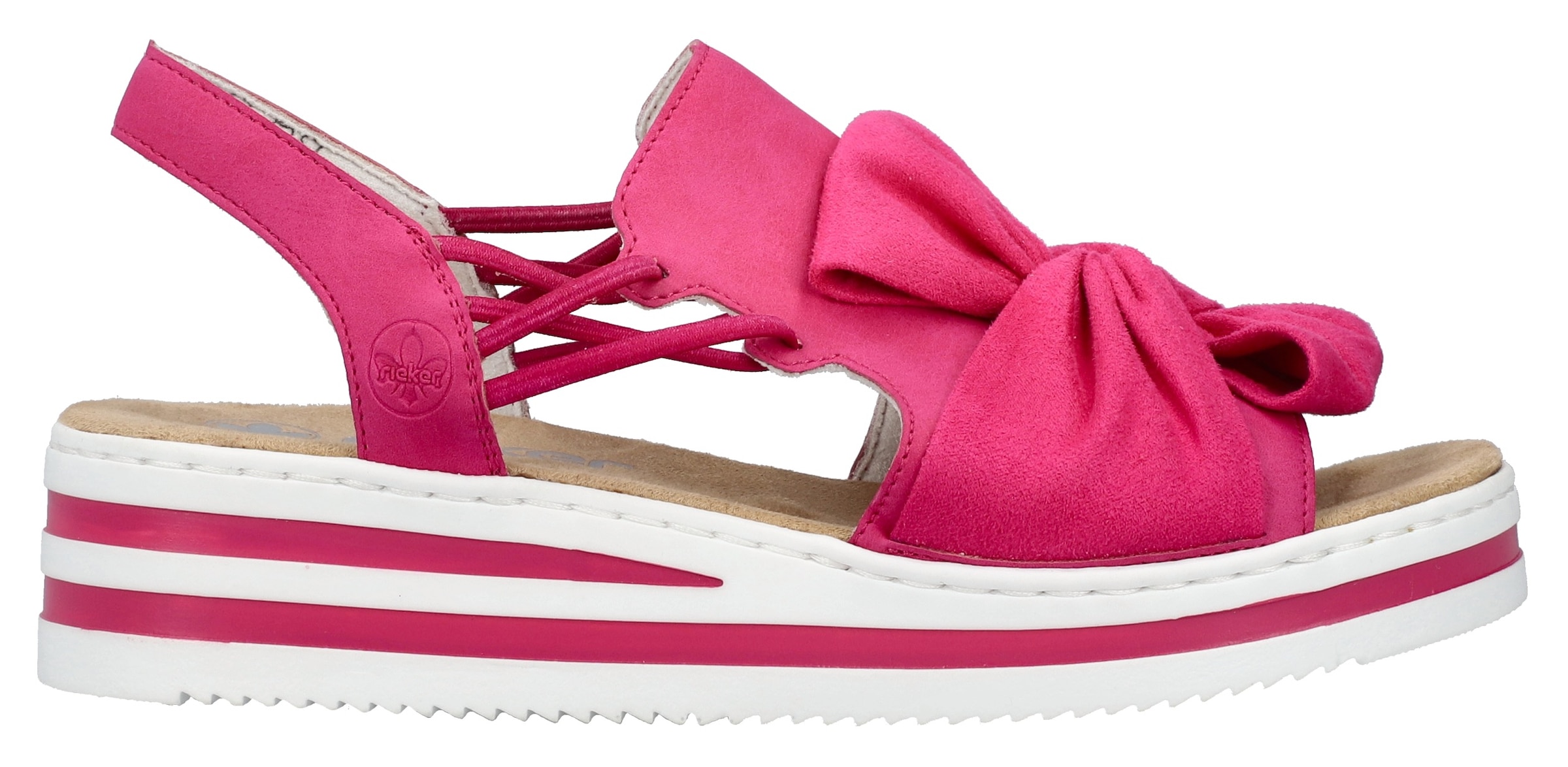 Rieker Keilsandalette, Sandale, Sommerschuh, Strandschuh mit Gummizüge für guten Sitz