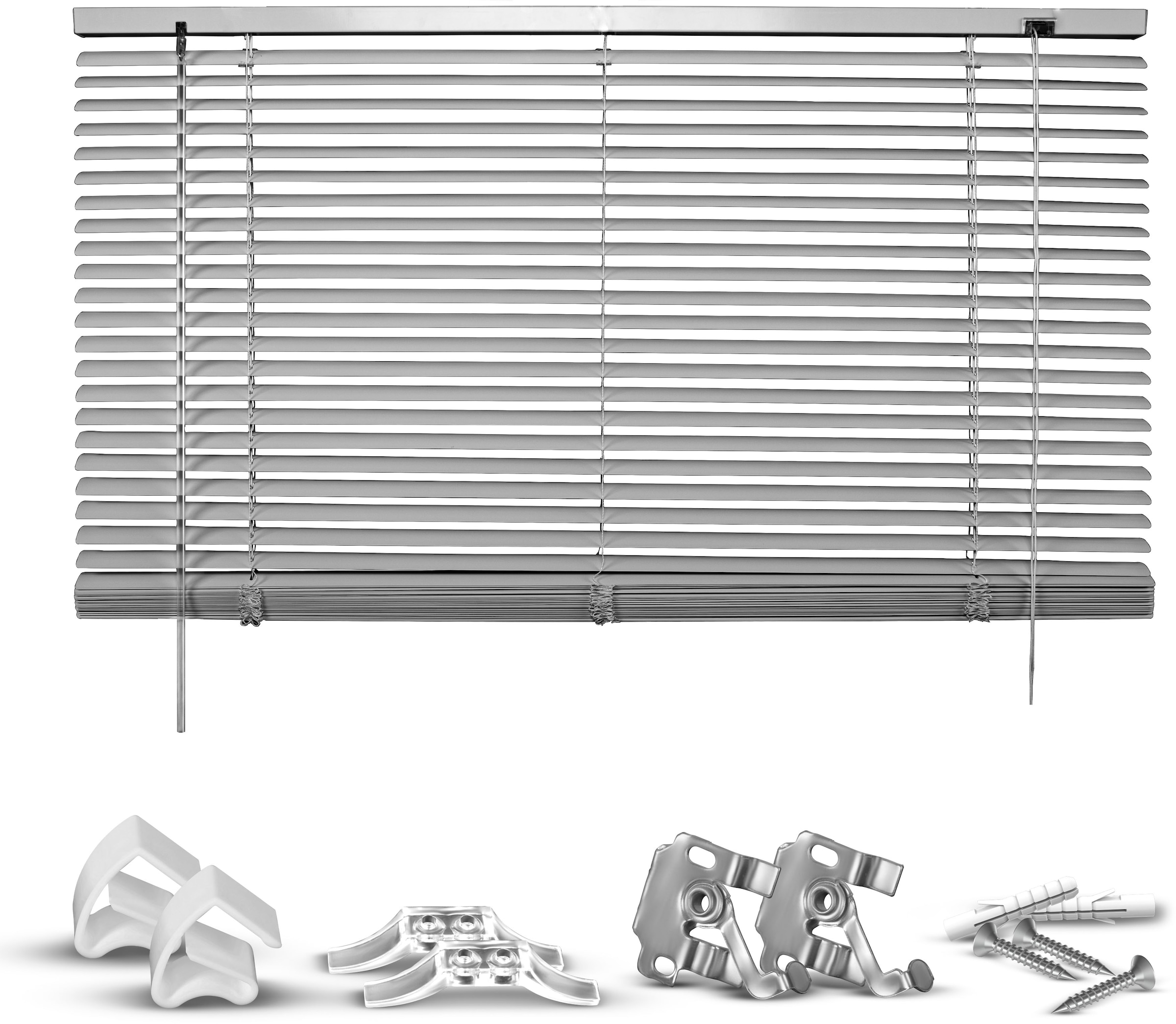 Jalousie GOOD LIFE, B:75cm H:130cm, silber, Jalousien, "Matti", Klemmfix-Jalousie aus Aluminium