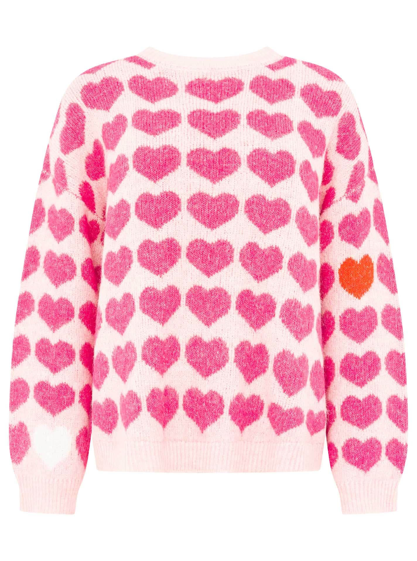 Zwillingsherz Strickpullover »"HEARTS"« oversize, Herzmuster, Rundhals, überschnittene Schultern, Strick