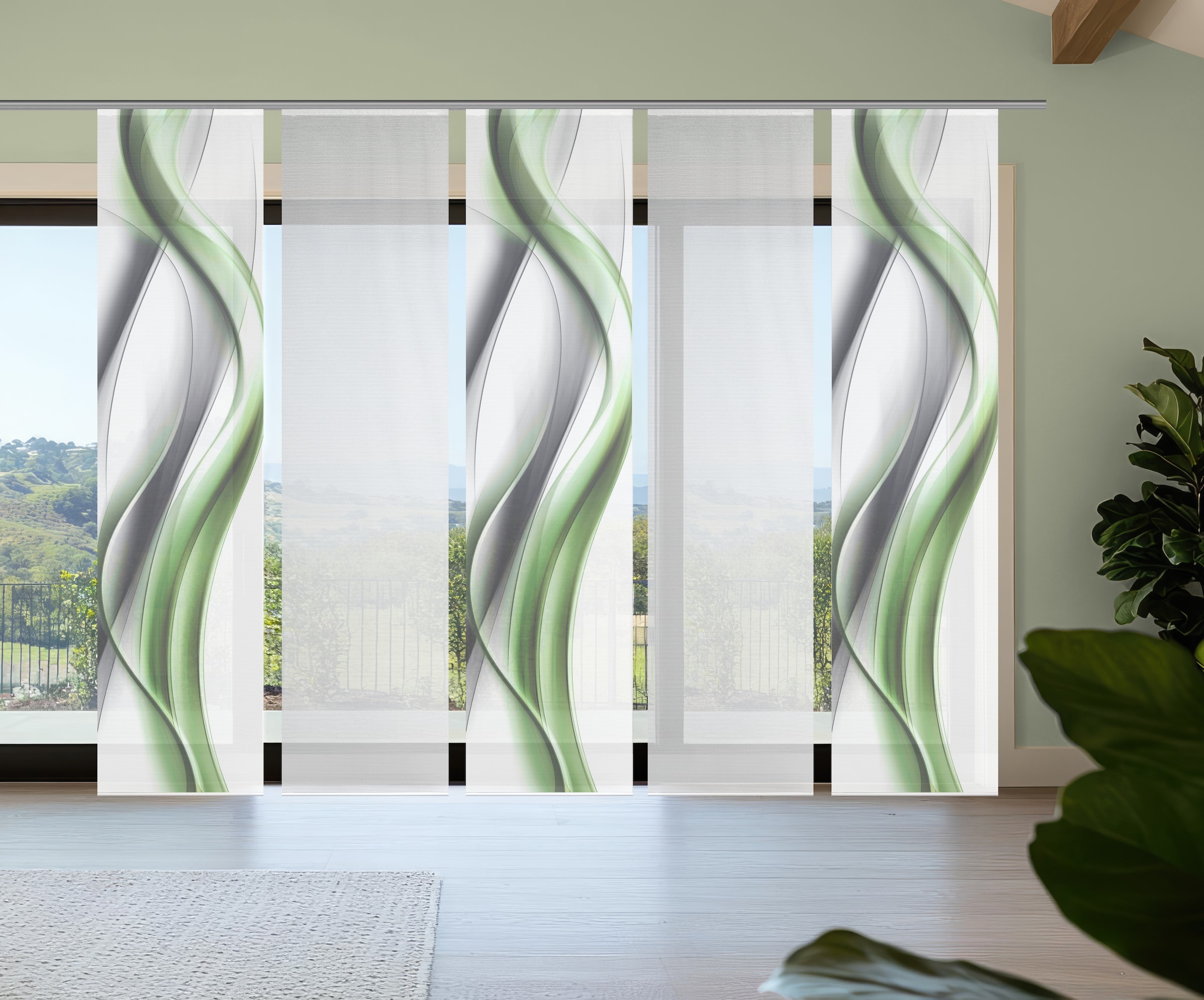 Vision S Schiebegardine "CARA" Paneelwagen 5 Stk. tlg. Schiebevorhang,Bambu günstig online kaufen