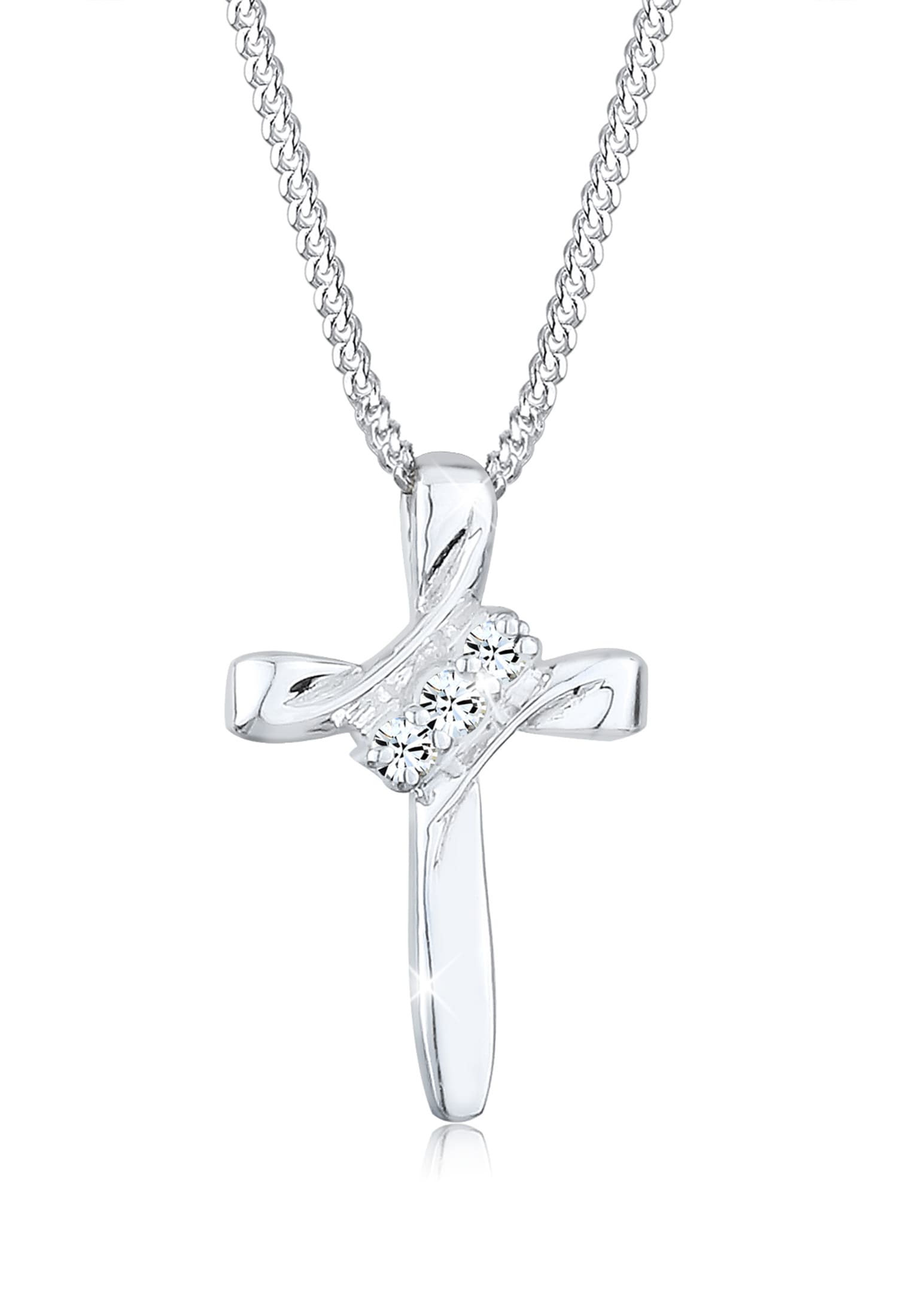 Collierkettchen »Kreuz Modern mit Kristalle 925 Silber«