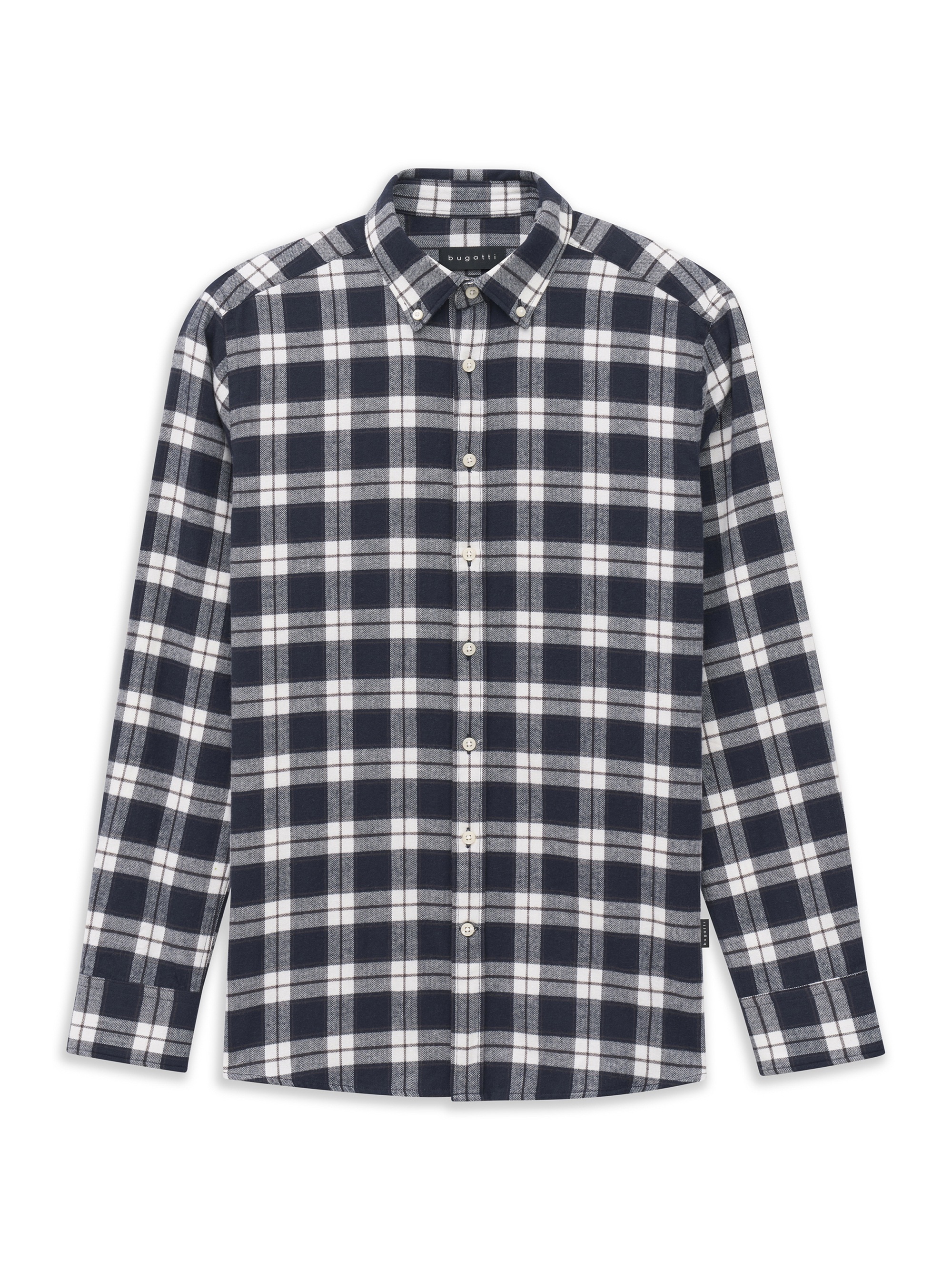 bugatti Langarmhemd »Modern Fit« Modern Fit Karo Herringbone Button-Down
