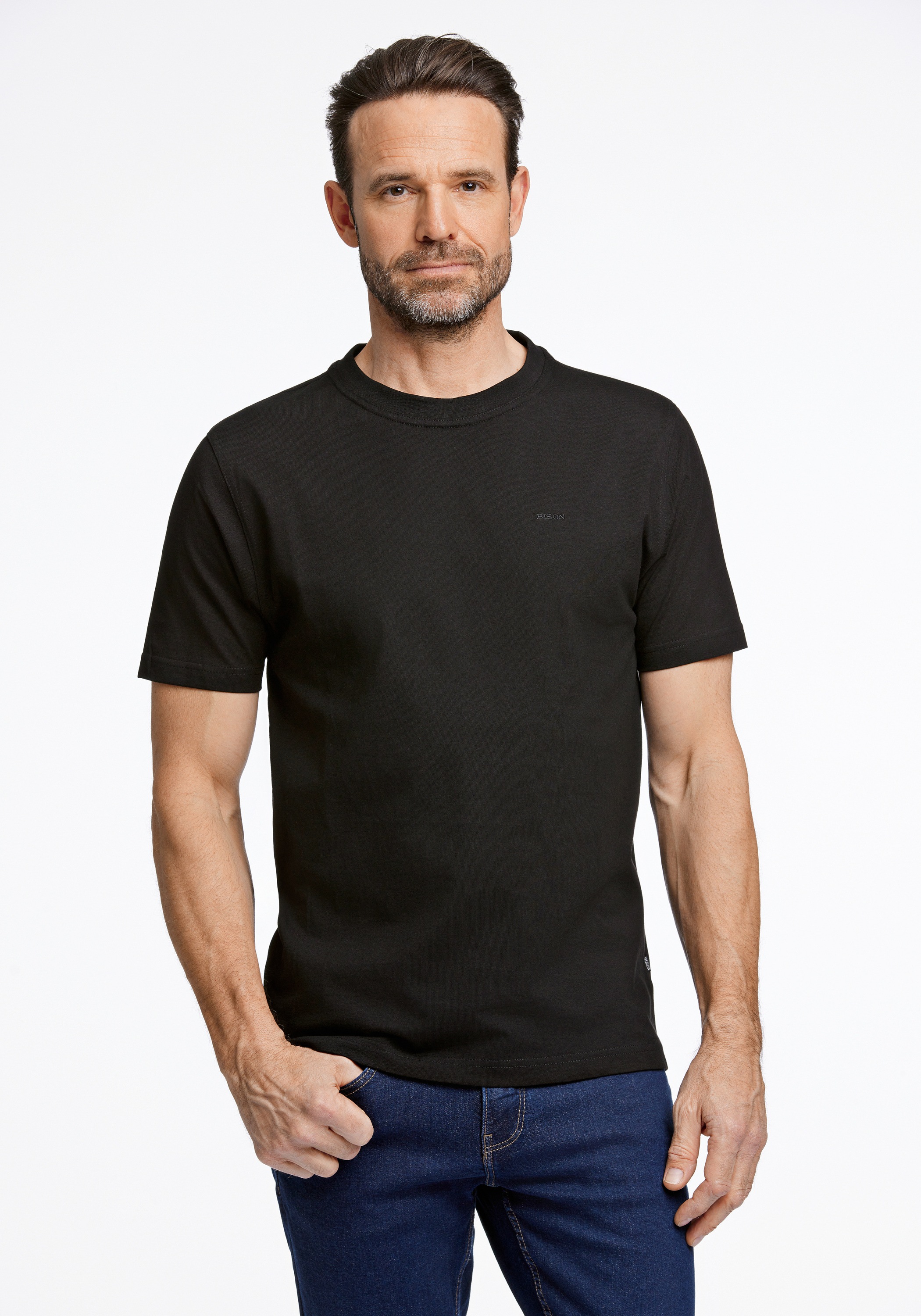 BISON Kurzarmshirt "T-Shirt (Kurzarm) Comfort Fit"