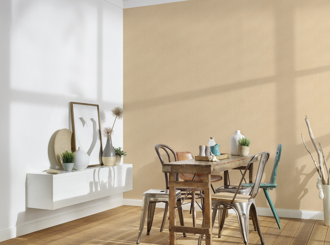living walls Vliestapete "Stories of Life moderne Vliestapete Beige Tapete" Leinenoptik einfarbig uni leicht strukturiert Wandtapete mit Leinentextur für Küchen Tapeten Wohnzimmer modern Flur