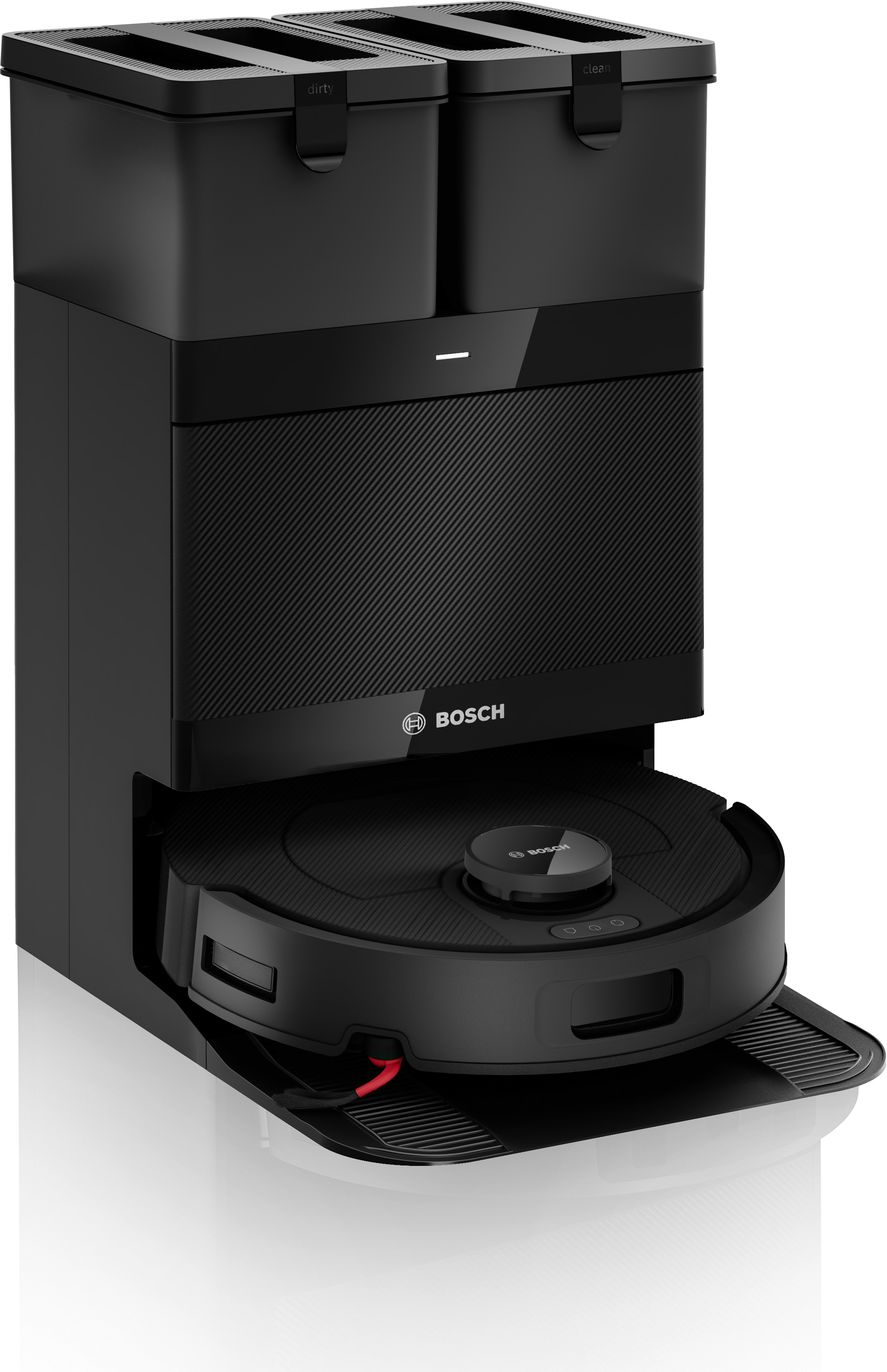 BOSCH "mit Wischfunktion Spotless 2 BCR2S1B/BCR2S1W, 25.000 Pa Saugkraft" Selbstreinigung, Nass-Trocken-Servicestation, rotierende Pads