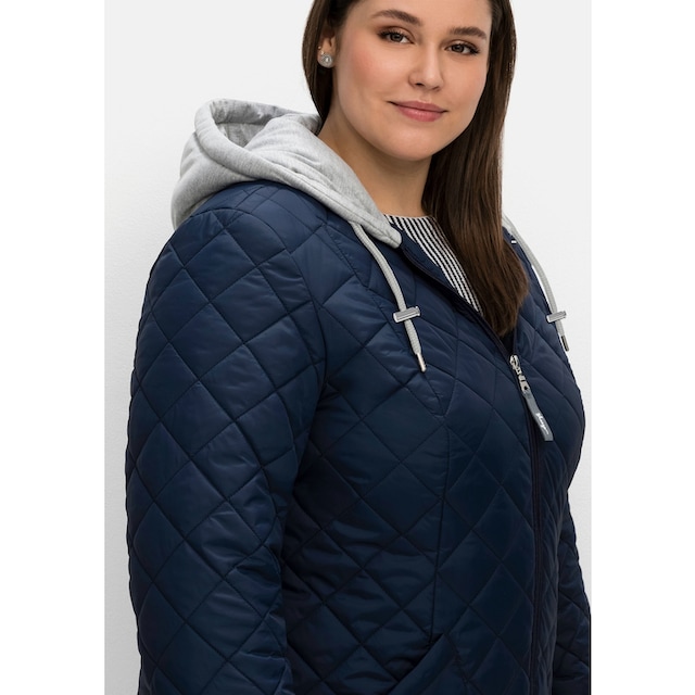 Sheego Steppjacke »Große Größen«, mit Kapuze, mit Jerseykapuze und  2-Wege-Zipper bestellen | BAUR