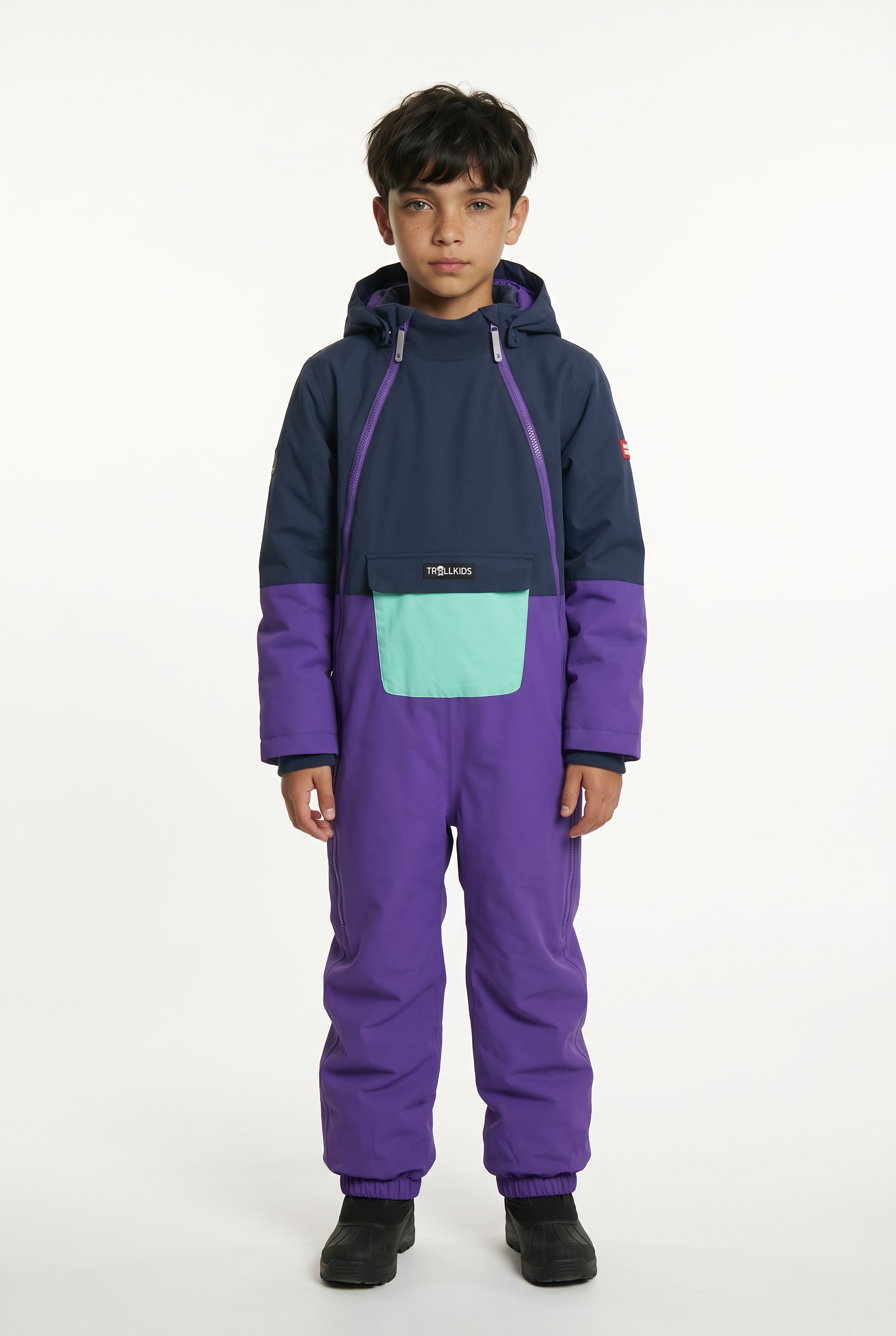 TROLLKIDS Schneeoverall »KIDS NARVIK SNOWSUIT« sportlicher Look, Schneeoverall für Kinder, aus Polyester
