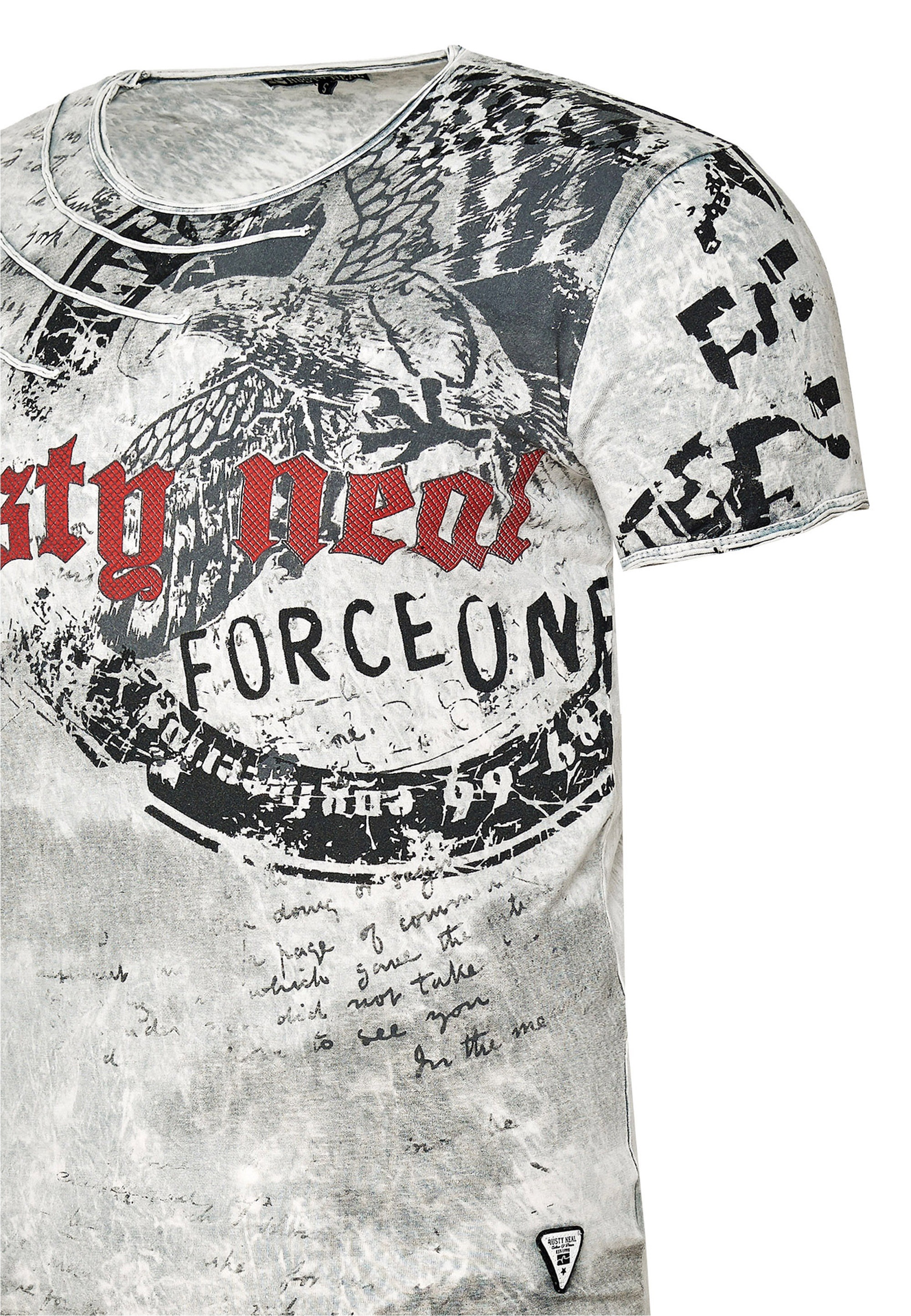 Rusty Neal T-Shirt mit eindrucksvollem Print
