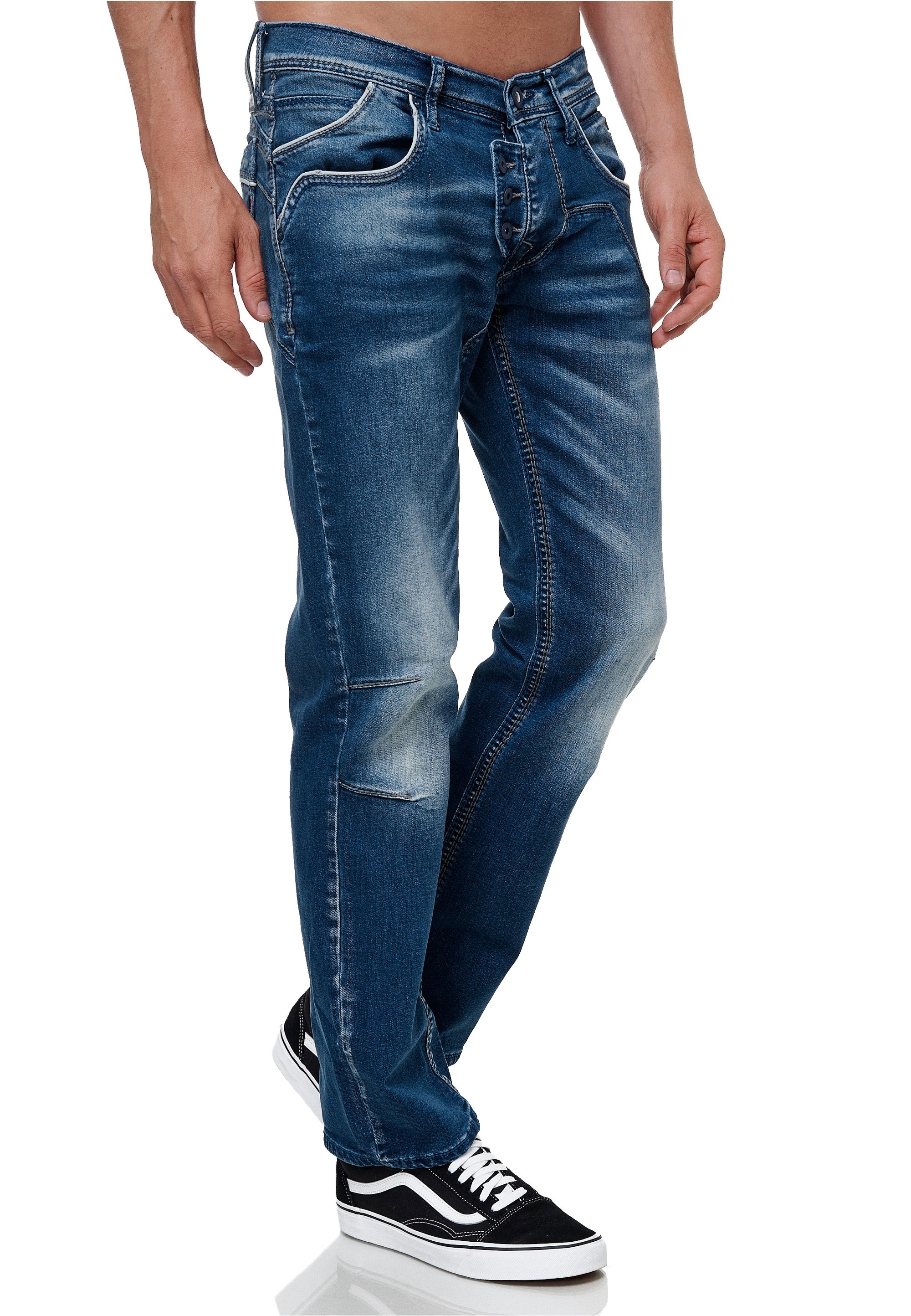 Rusty Neal Straight-Jeans »RUBEN 42«, mit angesagten Ziernähten