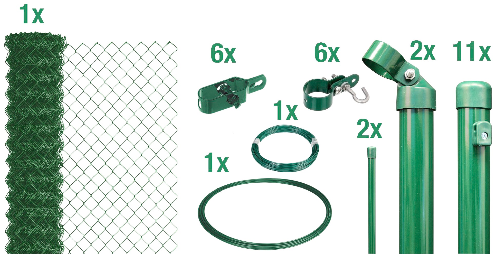 Gah Alberts  Maschendrahtzaun, 100 cm hoch, 25 m, grün beschichtet, zum Einbetonieren