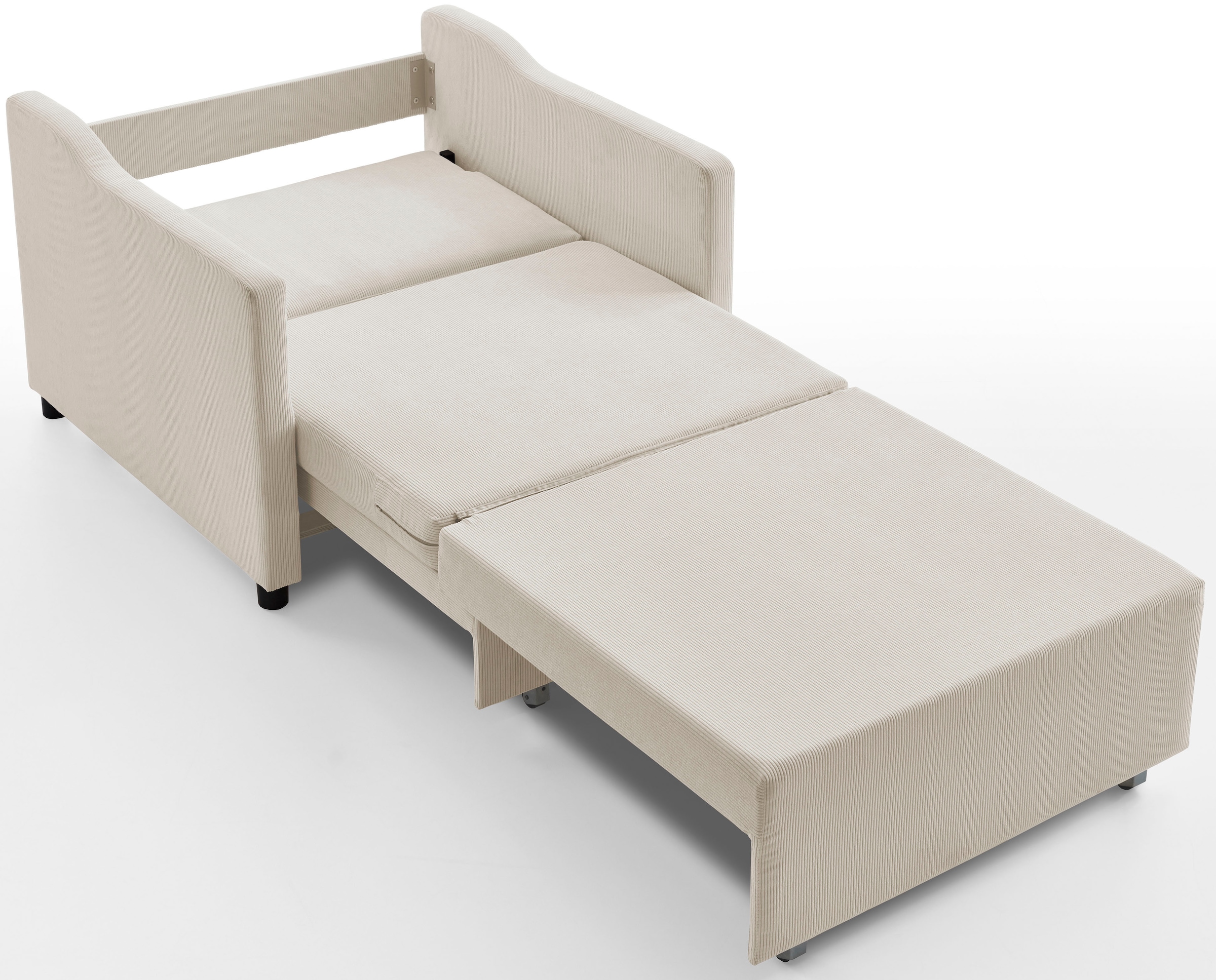 ATLANTIC home collection XXL-Sessel »Anella«, mit Cord-Bezug, mit Schlaffunktion, frei im Raum stellbar